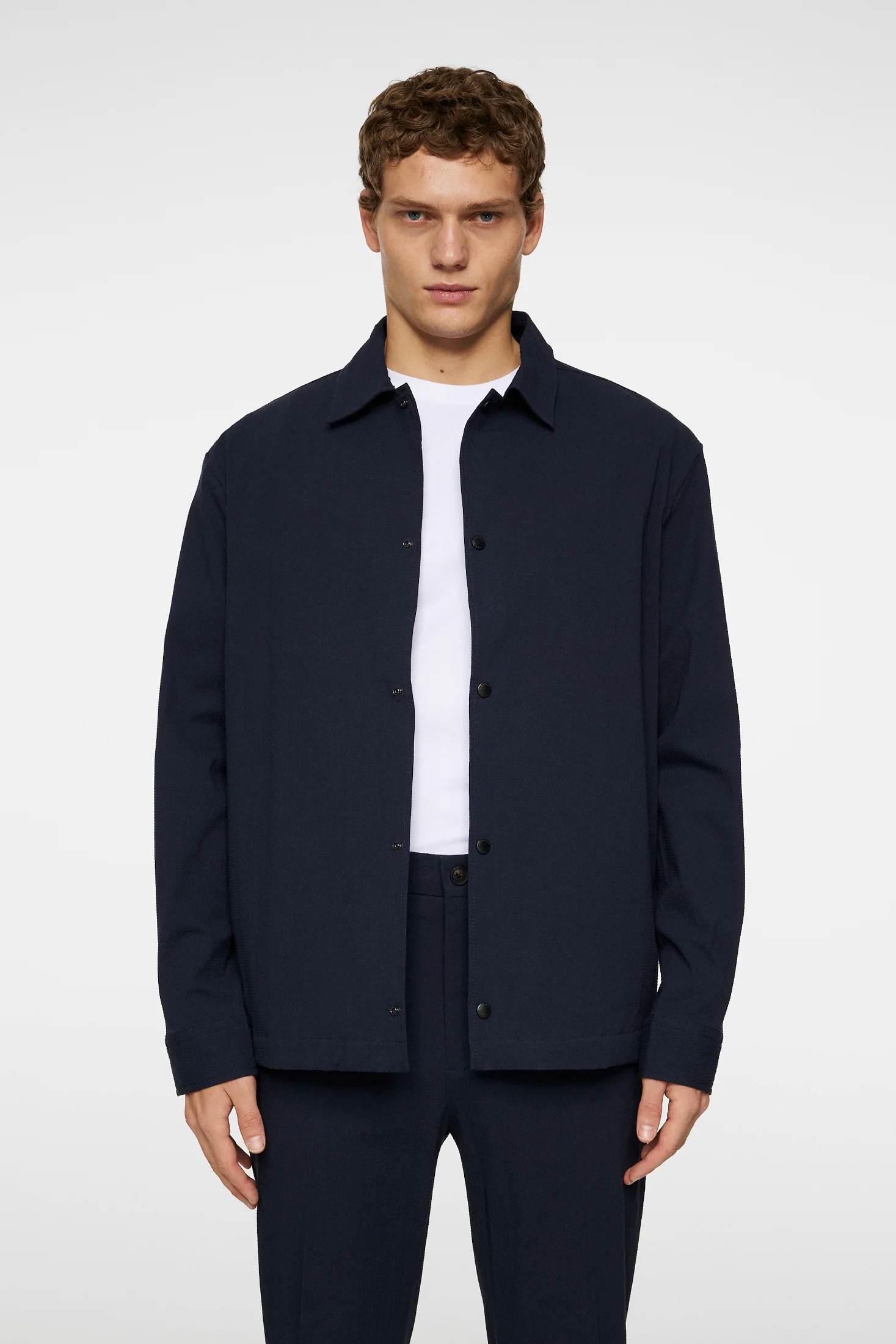 Celian Seersucker Overshirt / JL Navy - Image 2