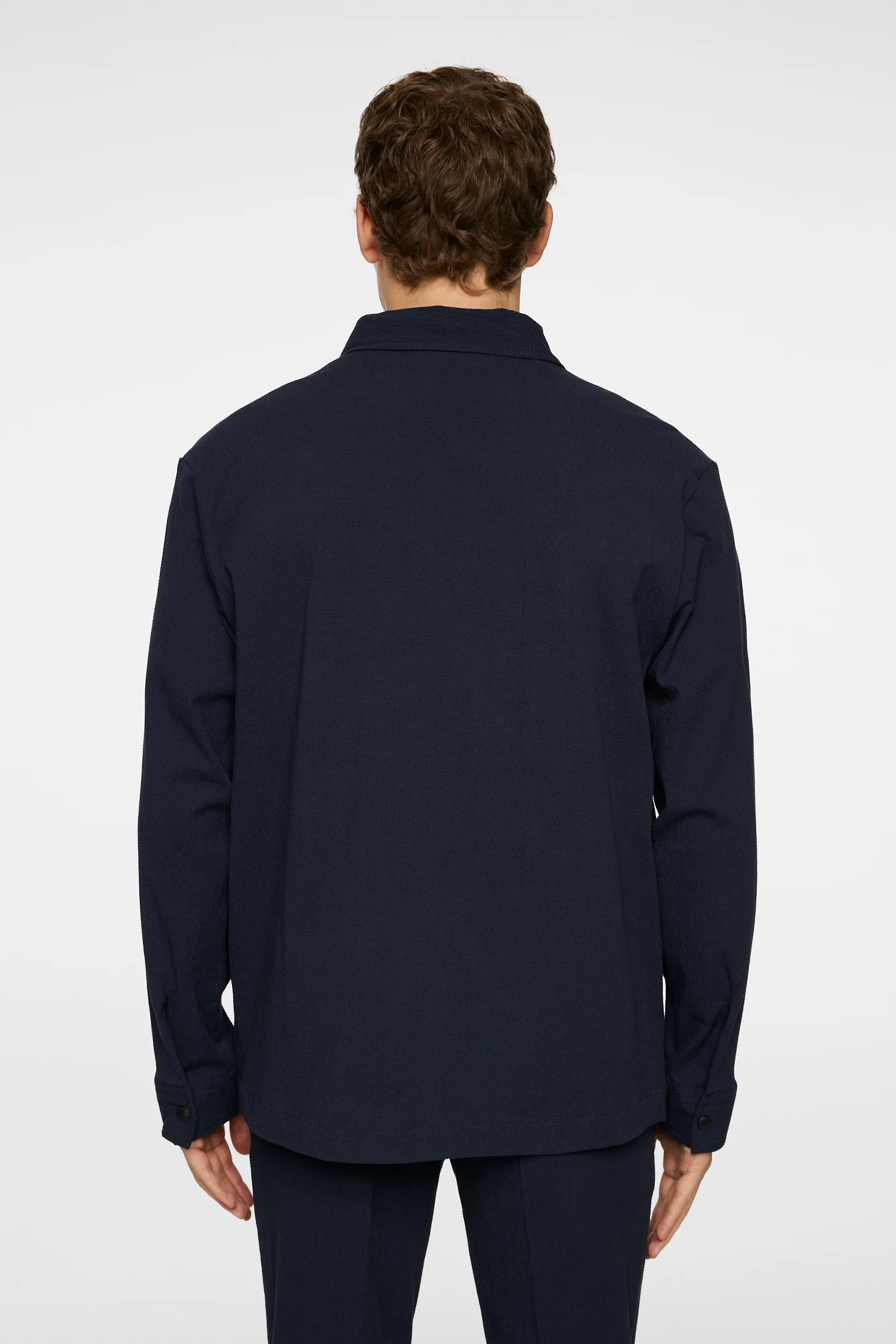 Celian Seersucker Overshirt / JL Navy - Image 3