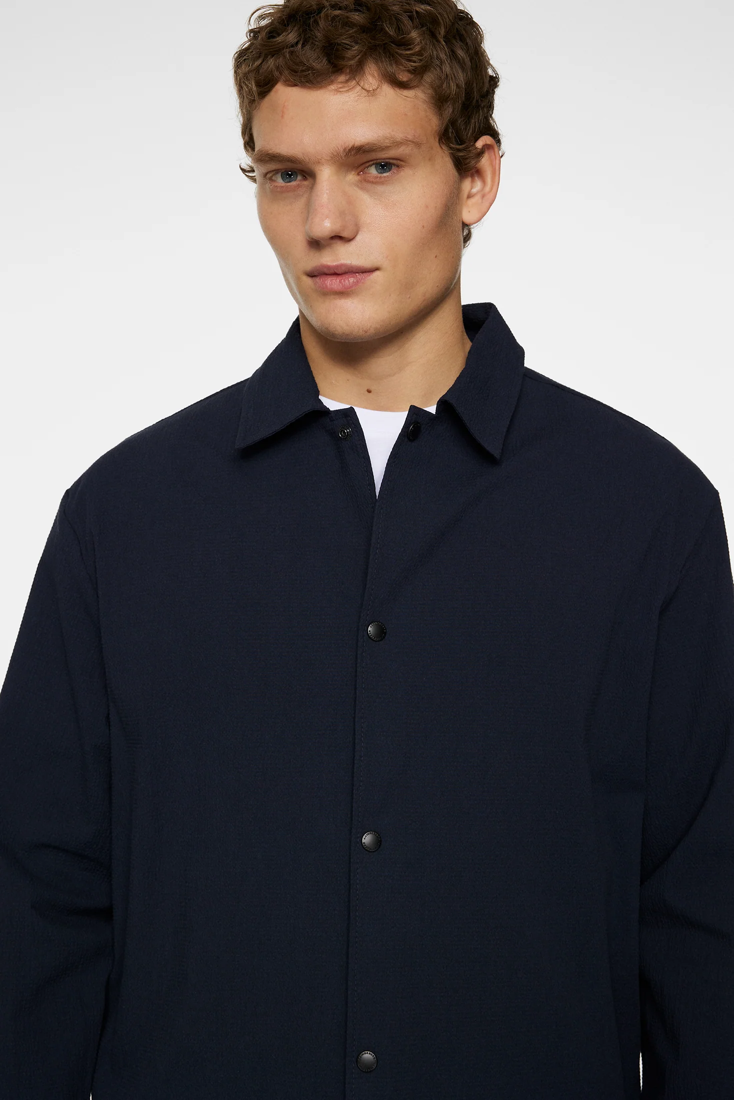 Celian Seersucker Overshirt / JL Navy - Image 5