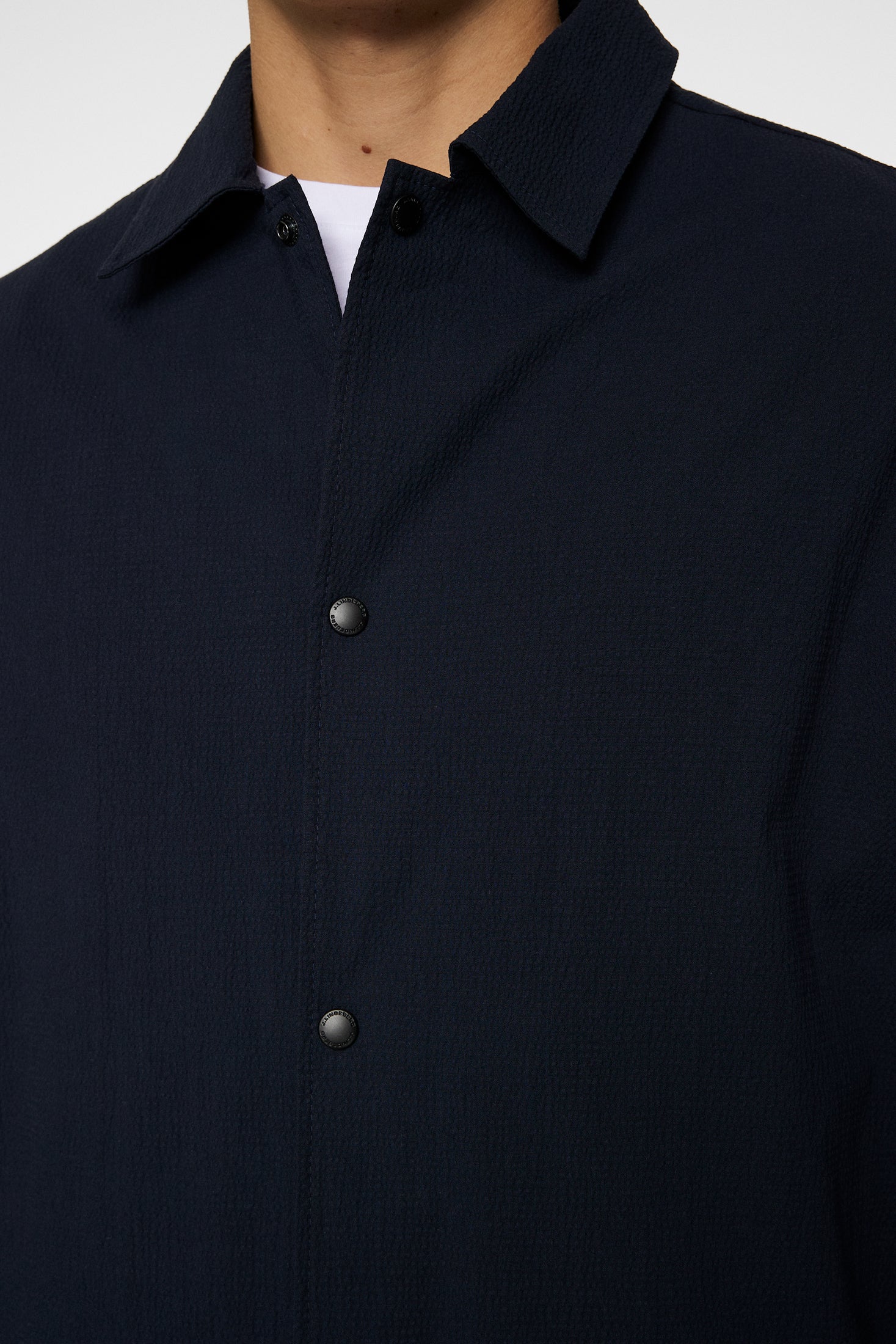 Celian Seersucker Overshirt / JL Navy - Image 6