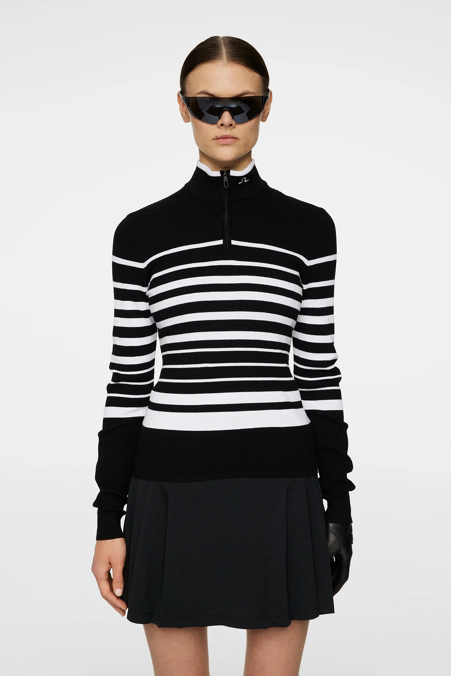 Cheryl Knitted Zip Sweater / Black - Image 2