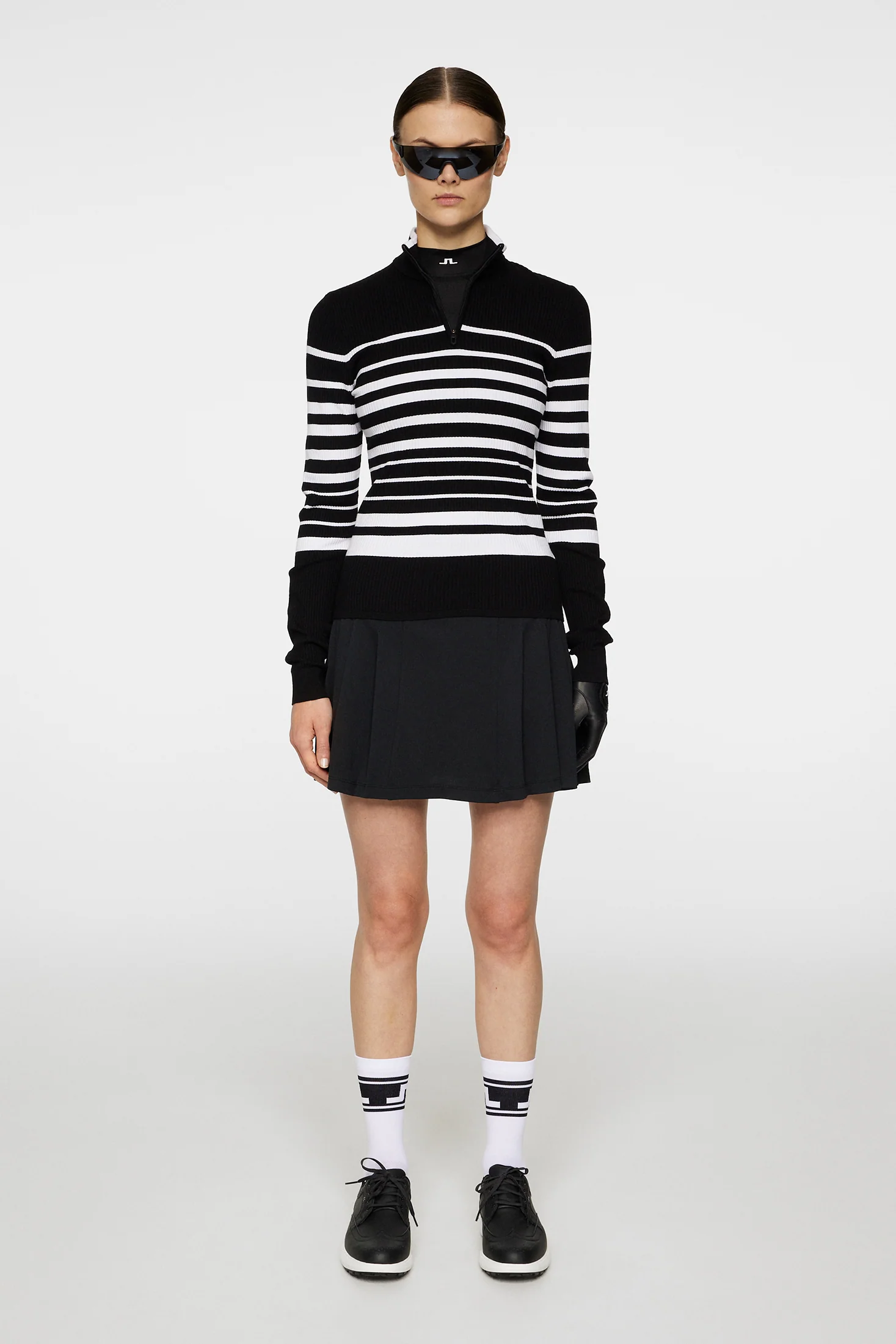 Cheryl Knitted Zip Sweater / Black - Image 4