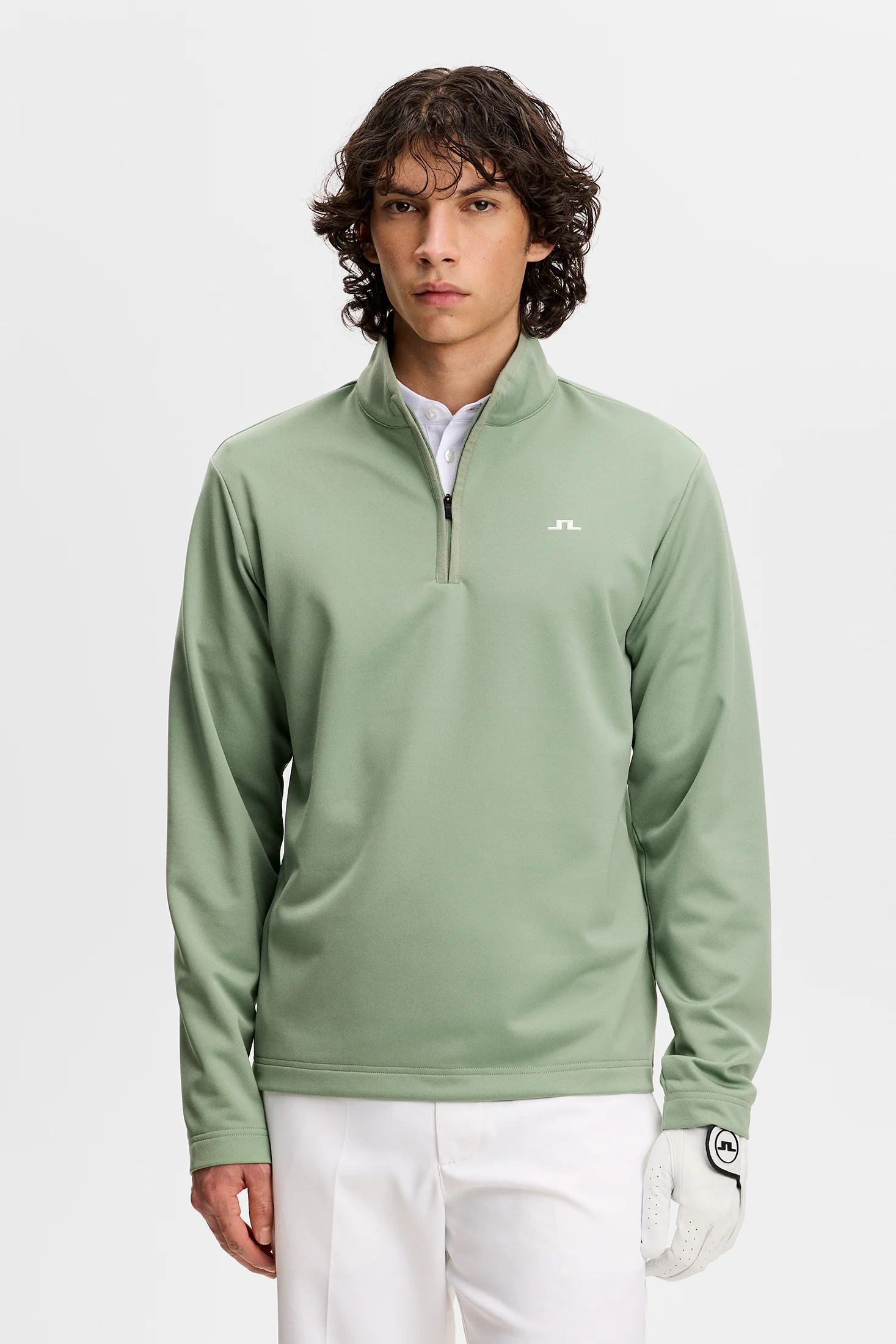 Clide Quarter Zip Mid Layer / Hedge Green - Image 2