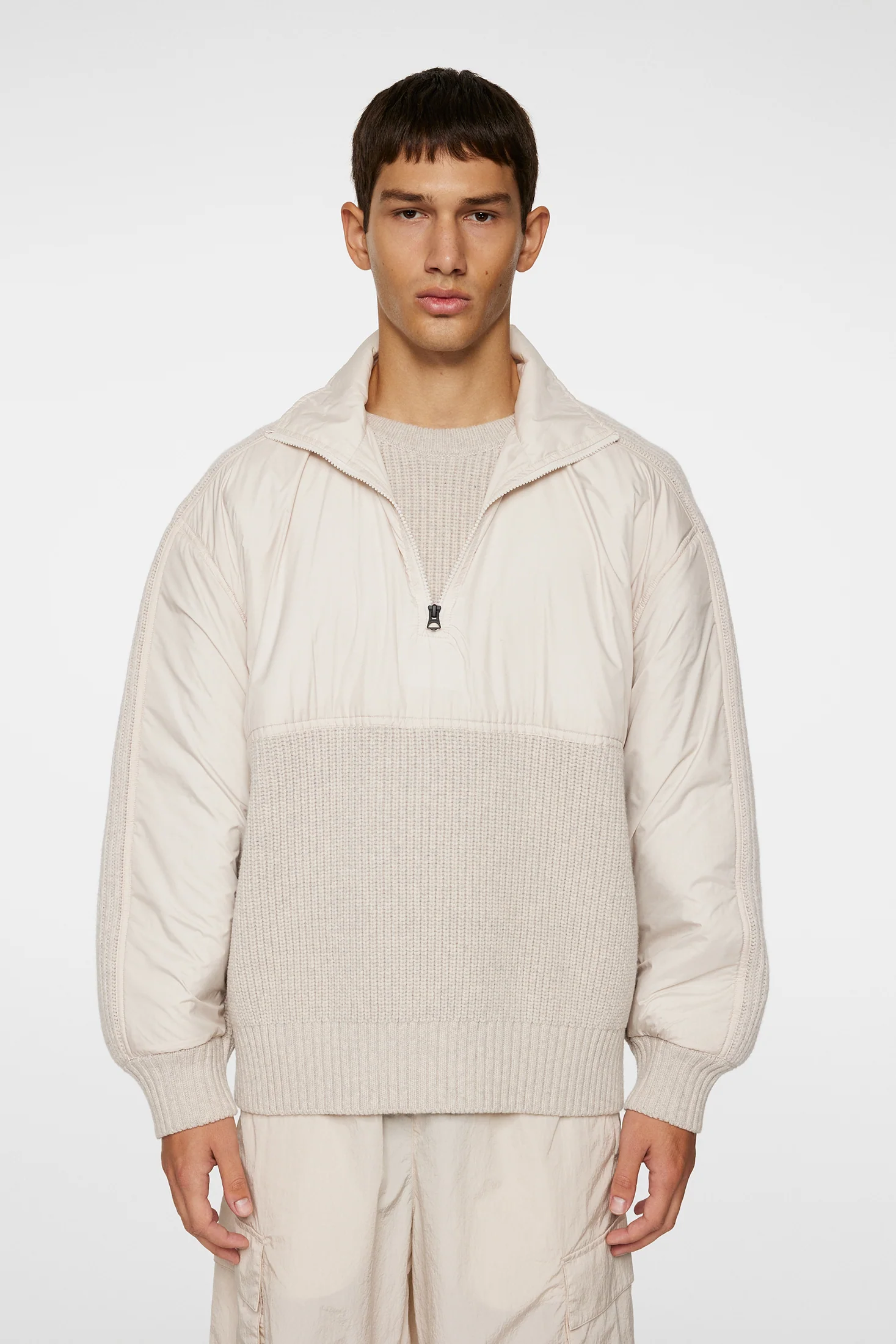 Cole Hybrid Knit Quarter Zip / Moonbeam - Image 3