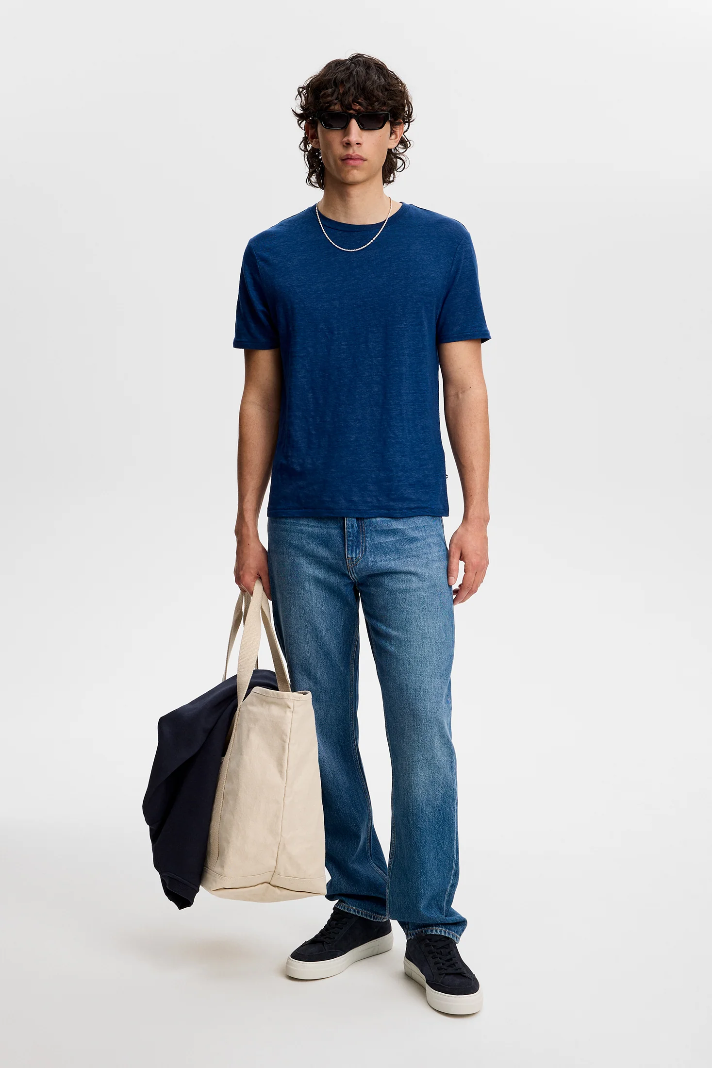 Coma Linen Tee / Estate Blue - Image 4