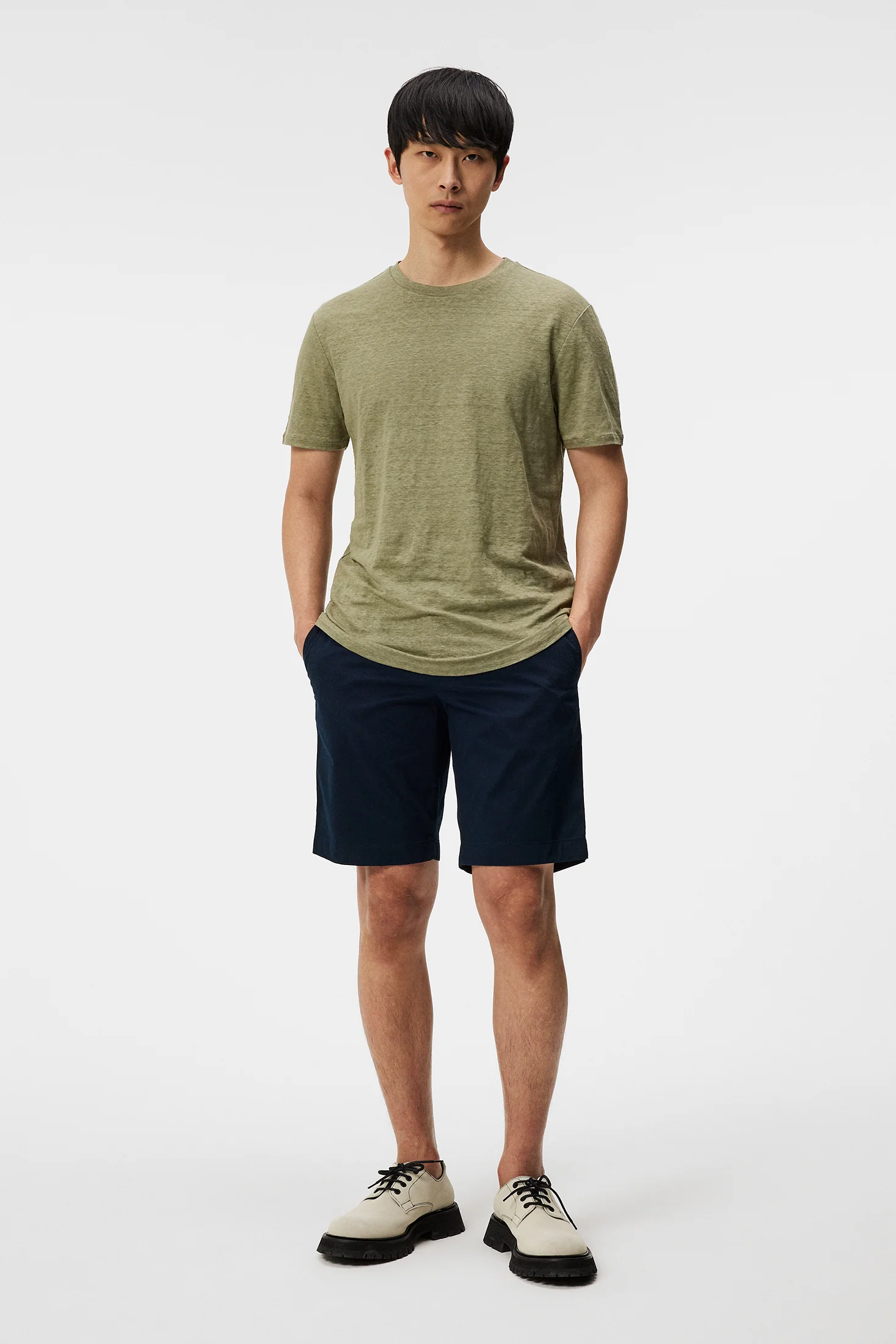 Coma Linen Tee / Oil Green - Image 4