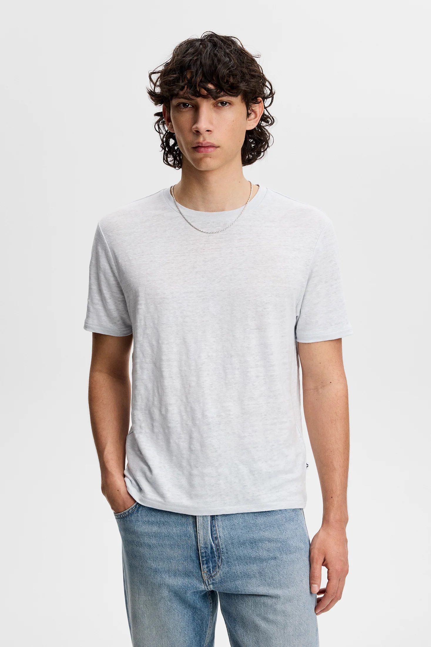 Coma Linen Tee / Skywriting - Image 2