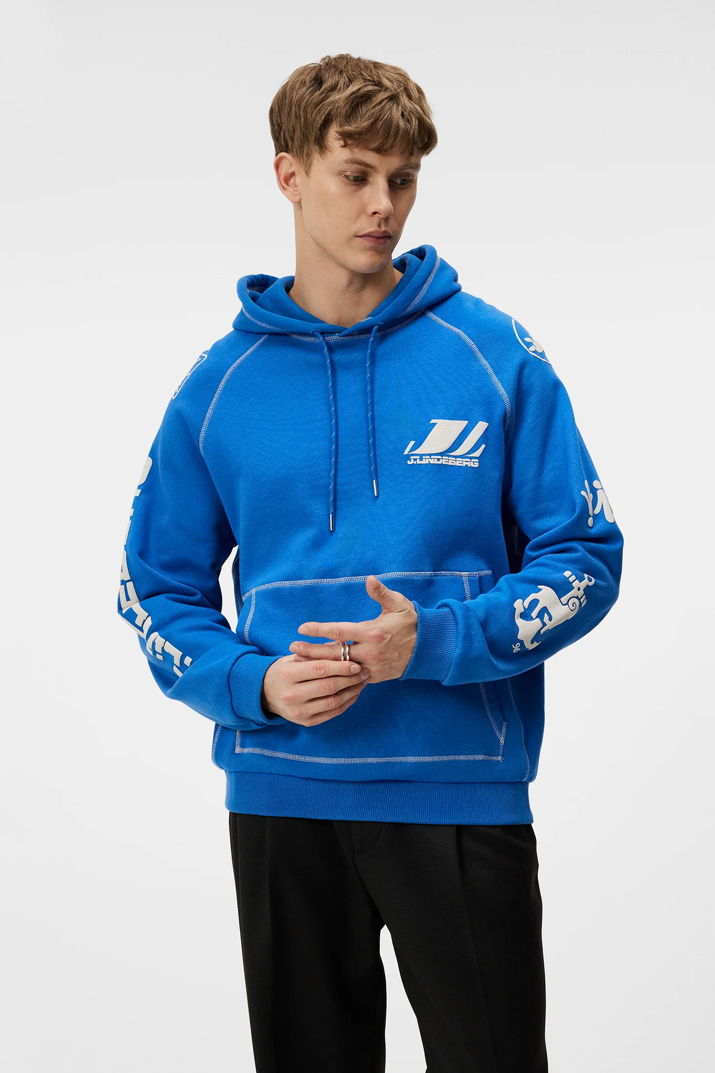 Concord Contrast Seam Hoodie / Nautical Blue - Image 3