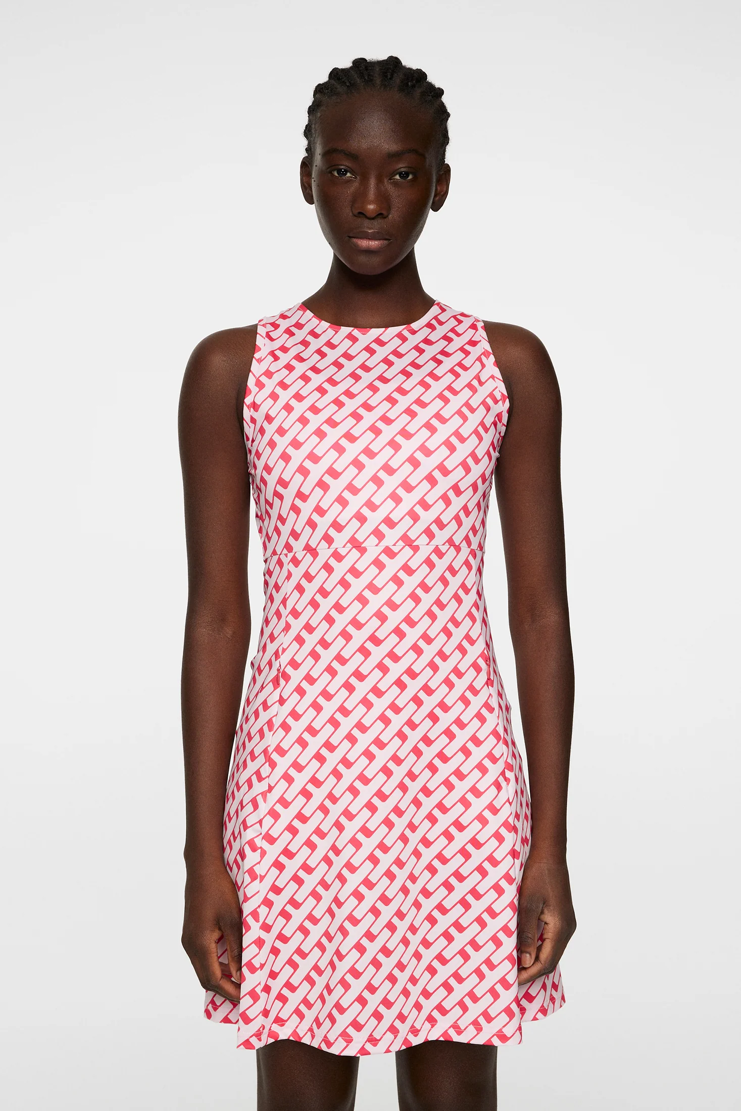 Cora Print Dress / Tour Geo Pink M - Image 2