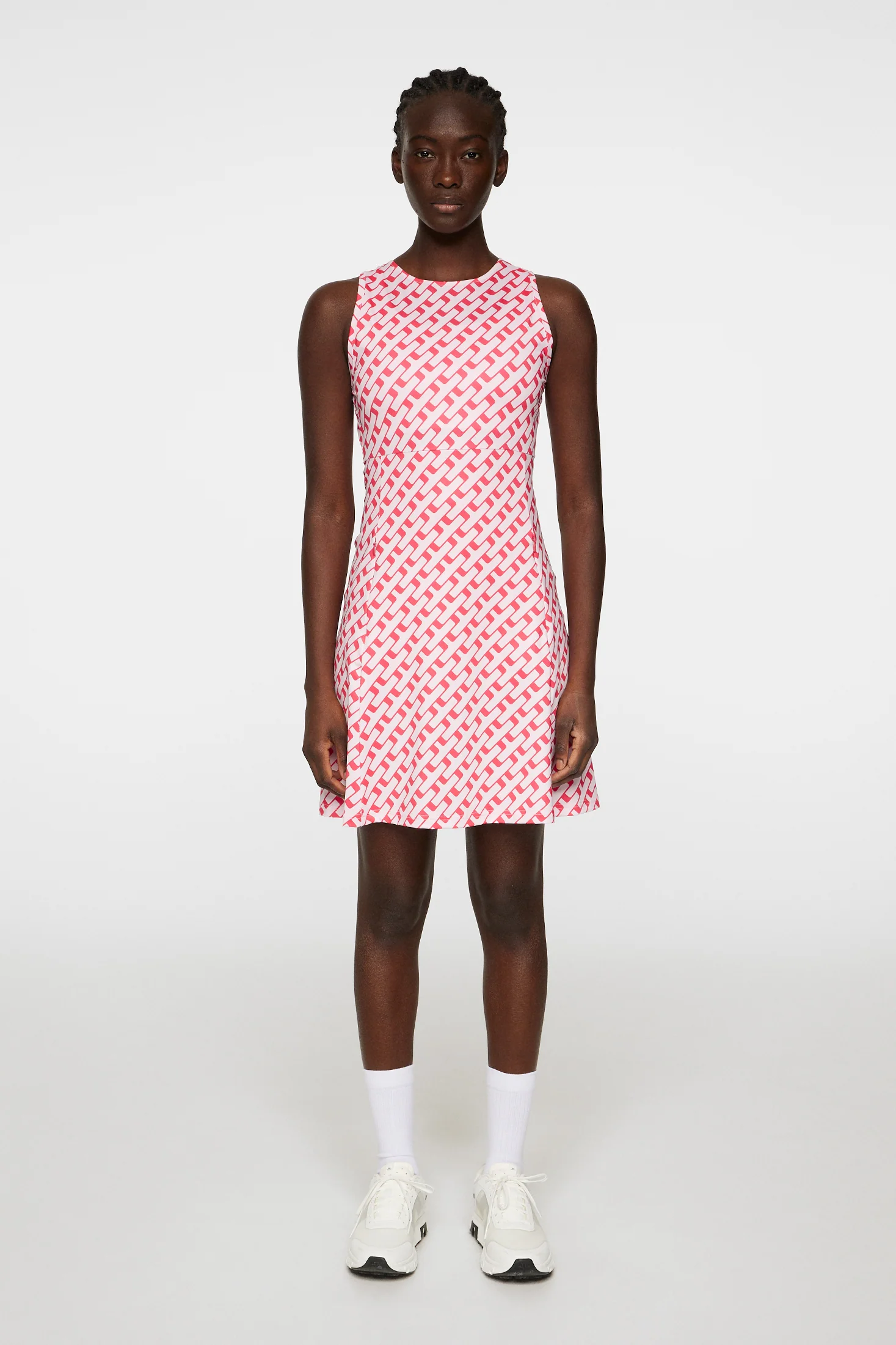Cora Print Dress / Tour Geo Pink M - Image 4