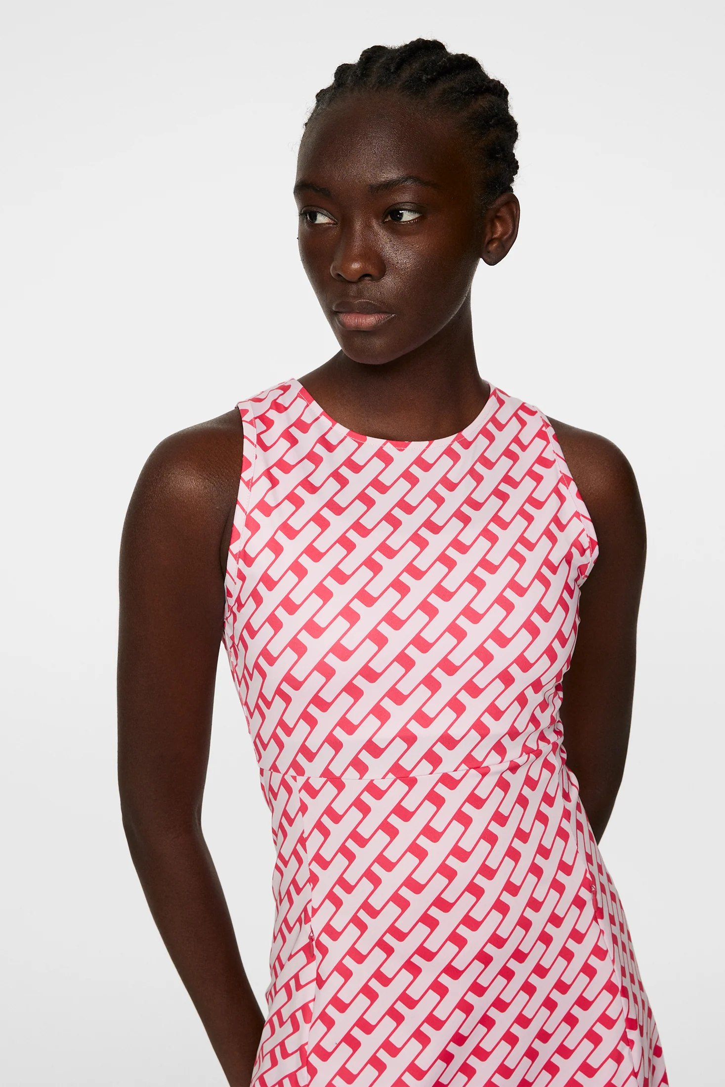 Cora Print Dress / Tour Geo Pink M - Image 5