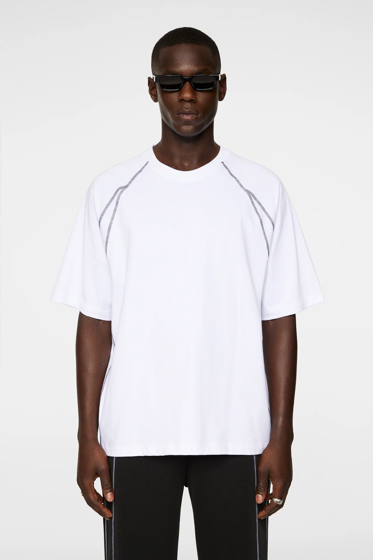 Corado Contrast Seam T-Shirt / White - Image 2