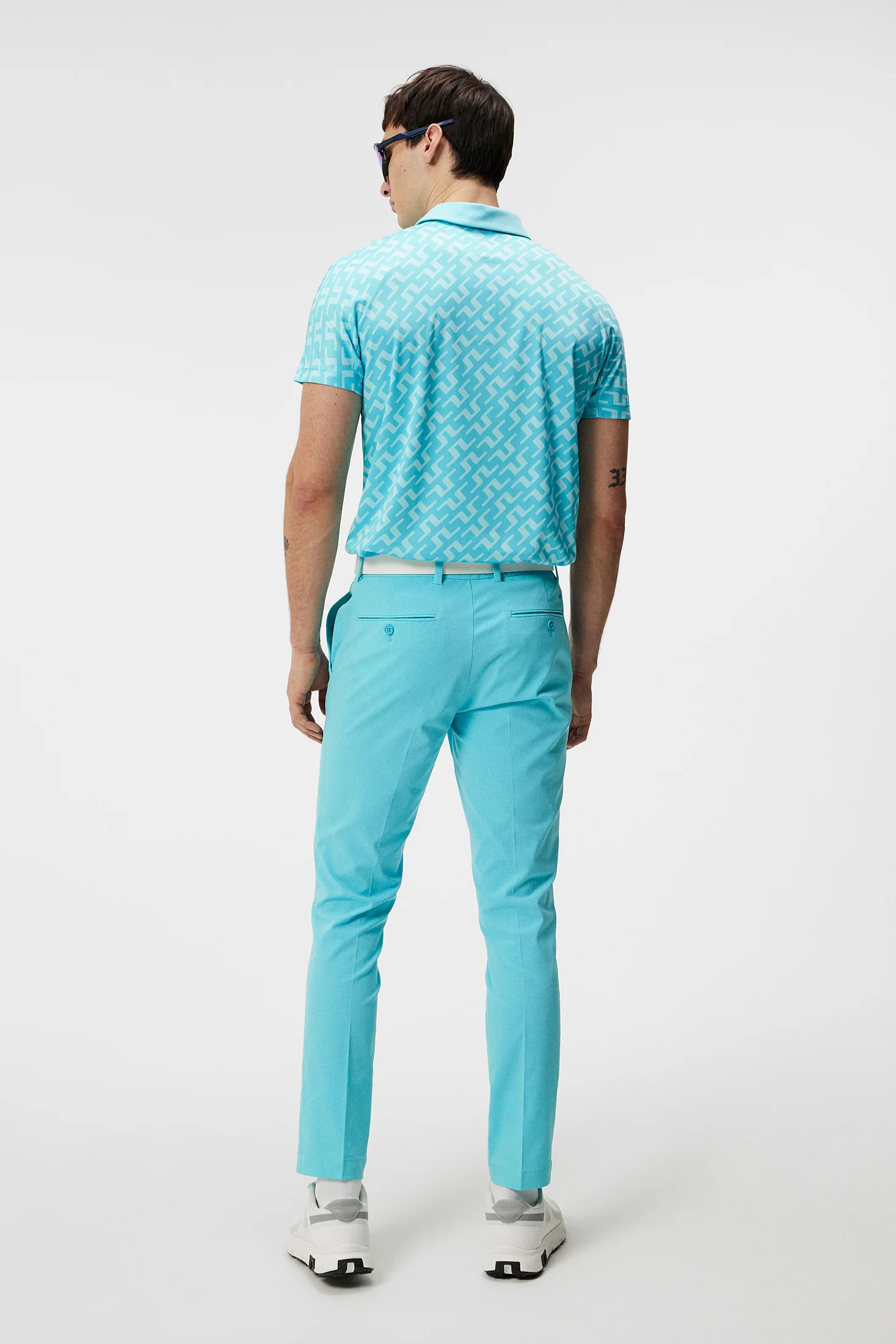 Dario Print Regular Fit Polo / Bias Bridge Blue Curacao - Image 3