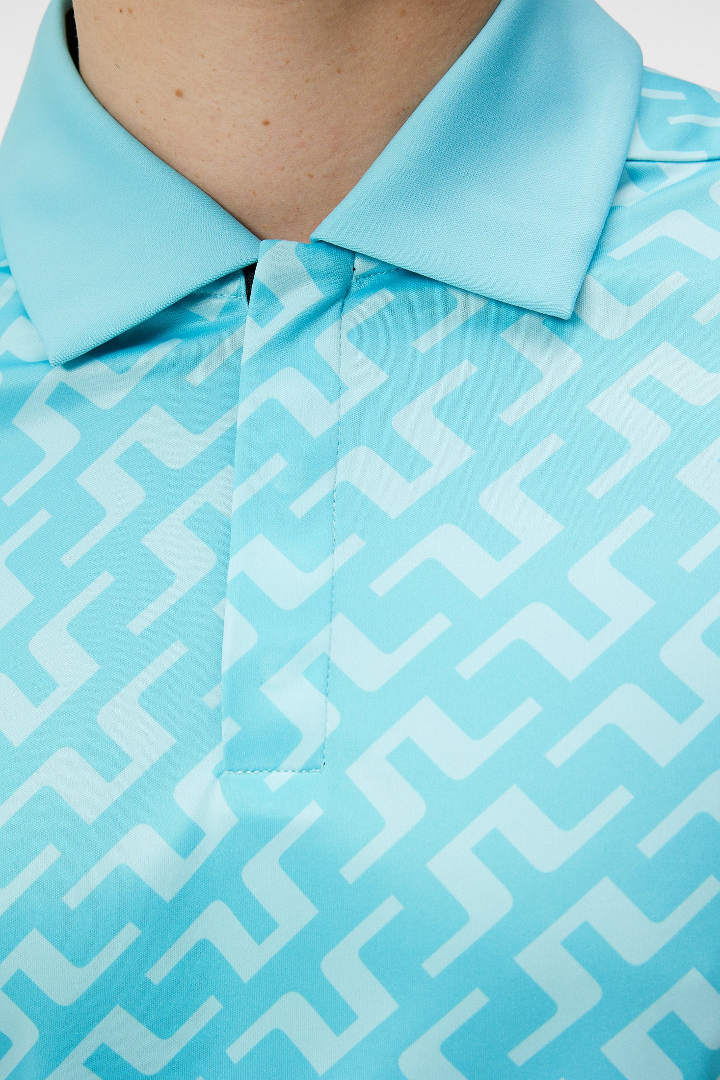 Dario Print Regular Fit Polo / Bias Bridge Blue Curacao - Image 6