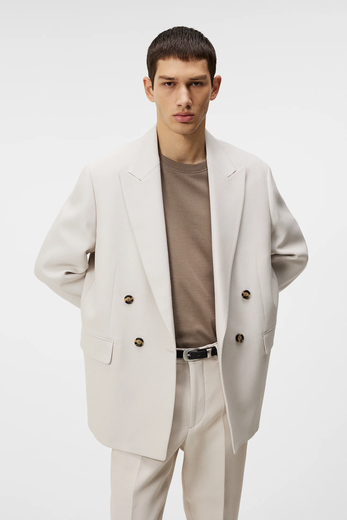 David U Double Weave Blazer / Moonbeam - Image 2