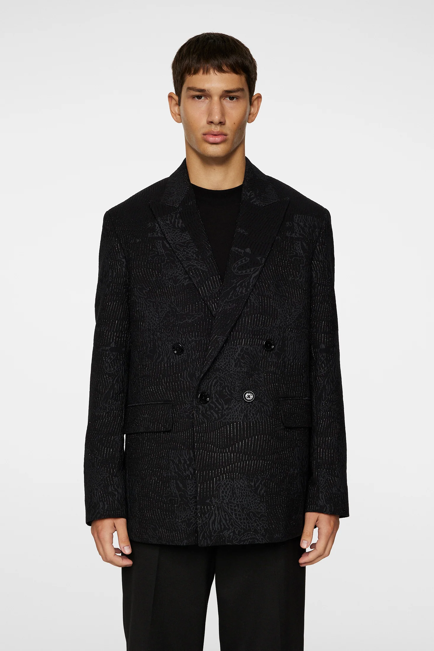 David U Jacquard Blazer / Black - Image 3