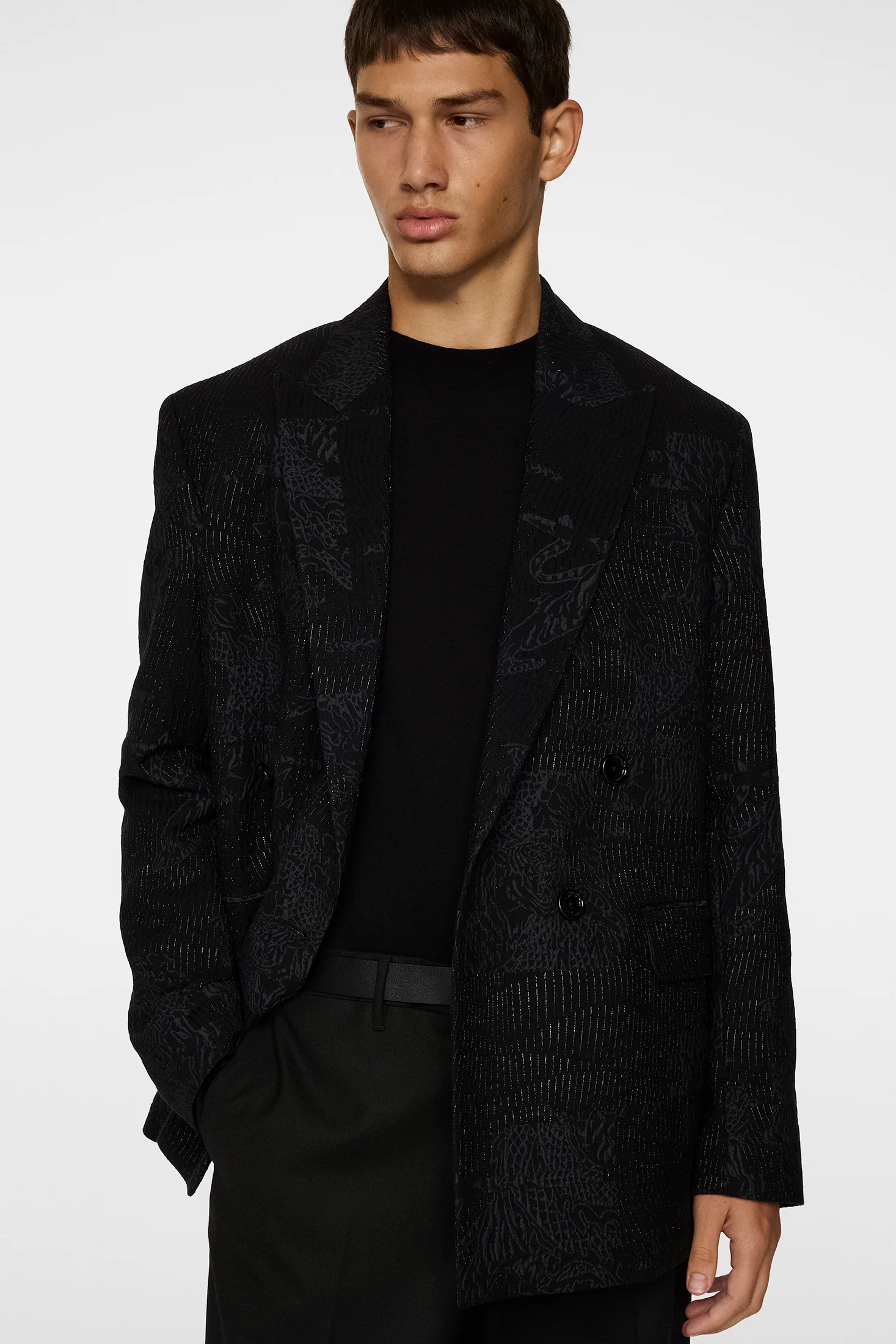 David U Jacquard Blazer / Black - Image 6