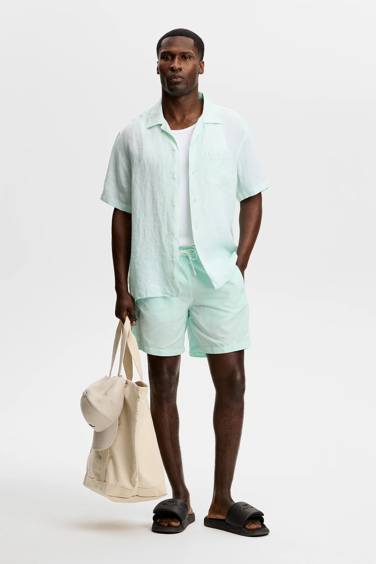 Delta Stripe Swim Shorts / Bay - Image 4