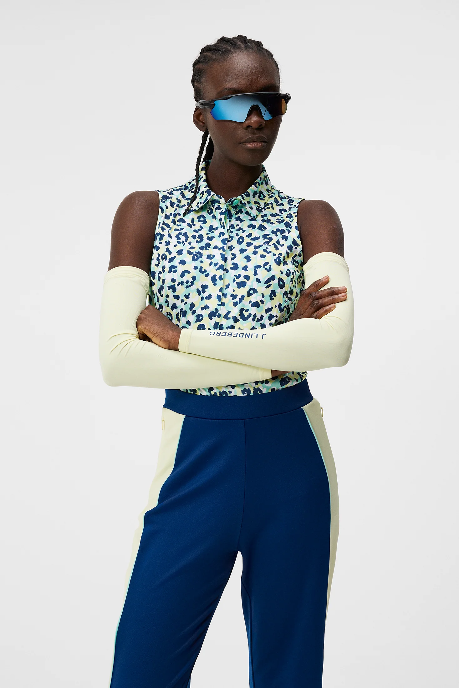Dena Print Sleeveless Top / Leopard Aruba Blue - Image 2