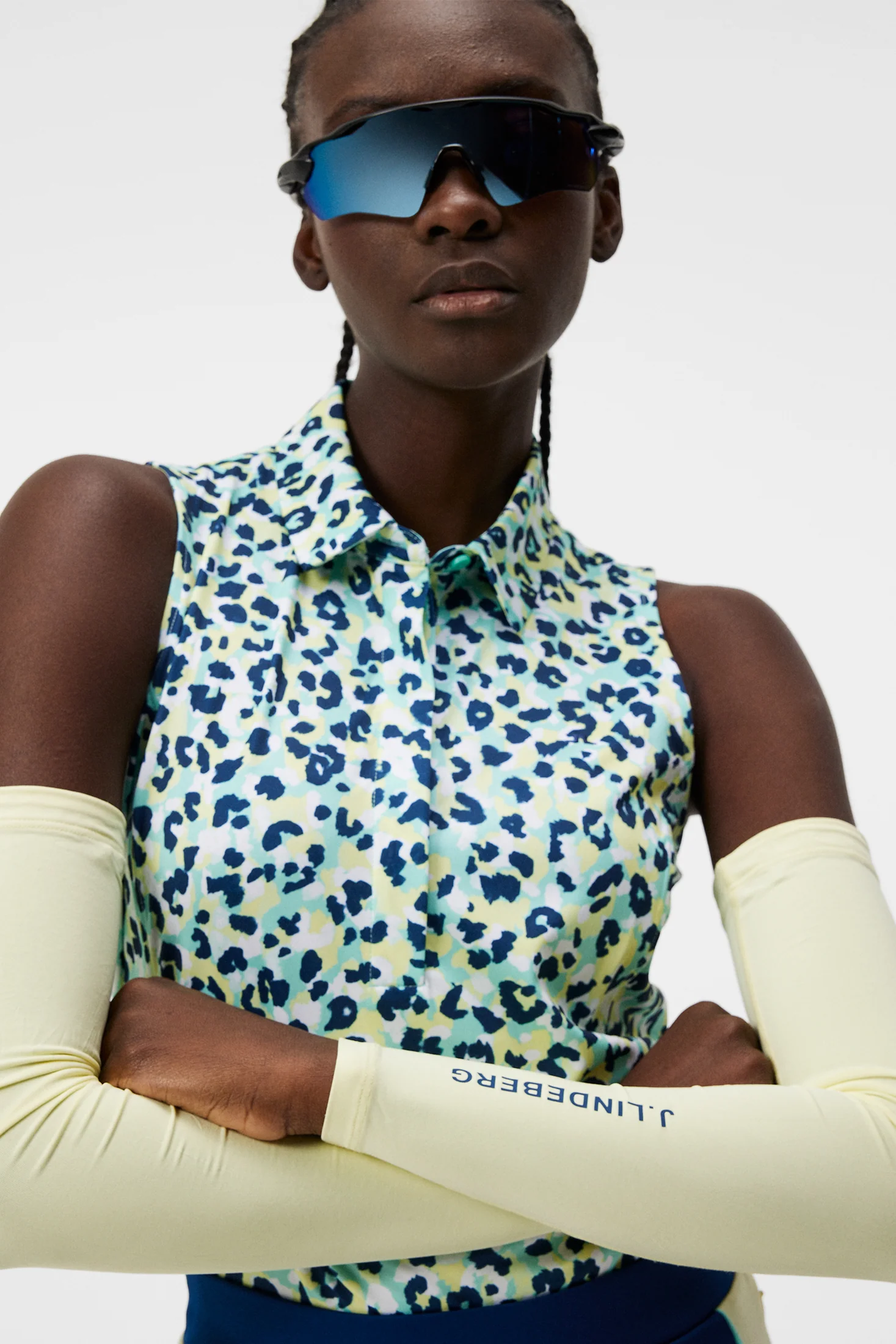 Dena Print Sleeveless Top / Leopard Aruba Blue - Image 5