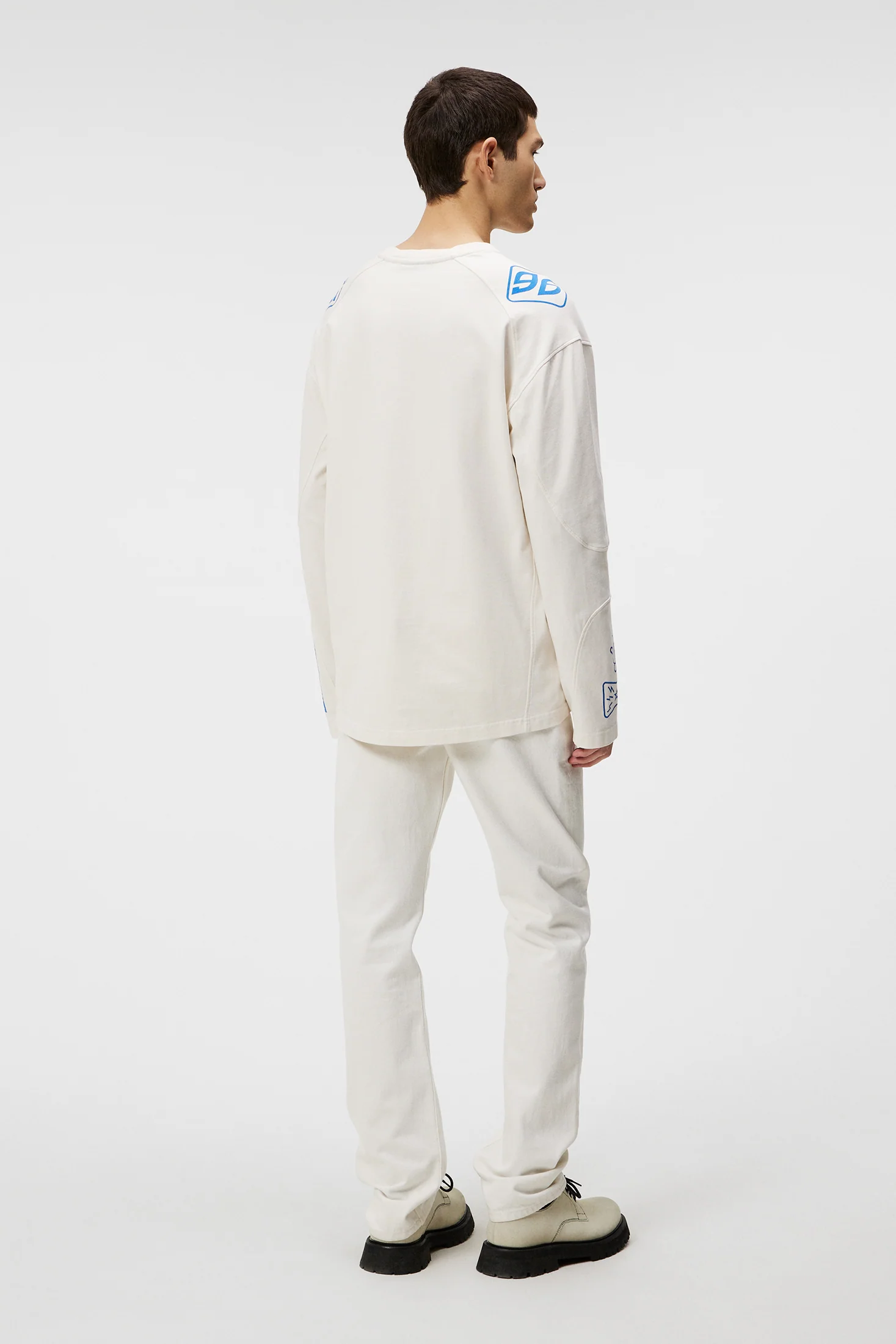 Derk Longsleeve Moto Tee / Cloud White - Image 3