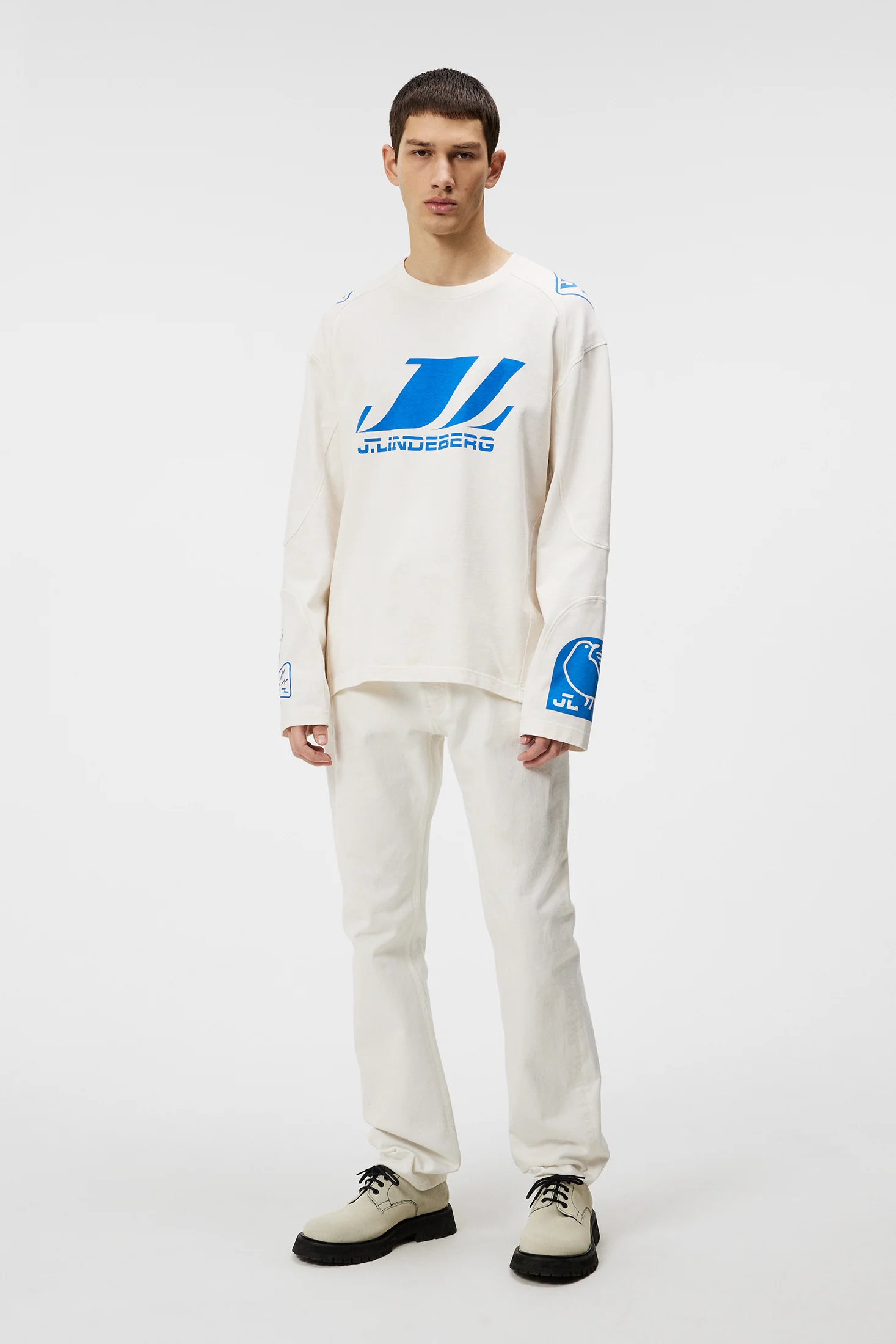 Derk Longsleeve Moto Tee / Cloud White - Image 4