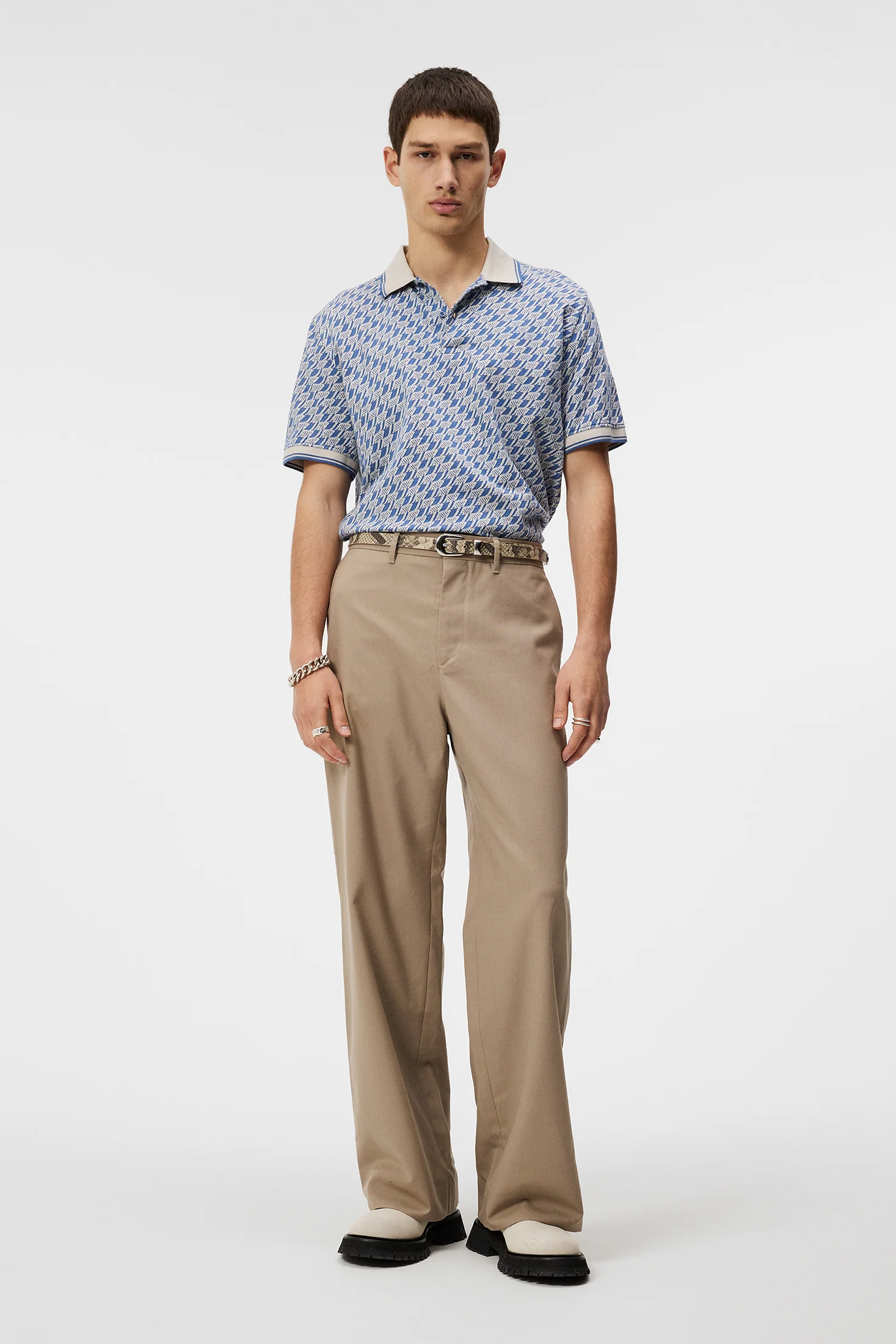 Devon Jacquard Polo / Bijou Blue - Image 4