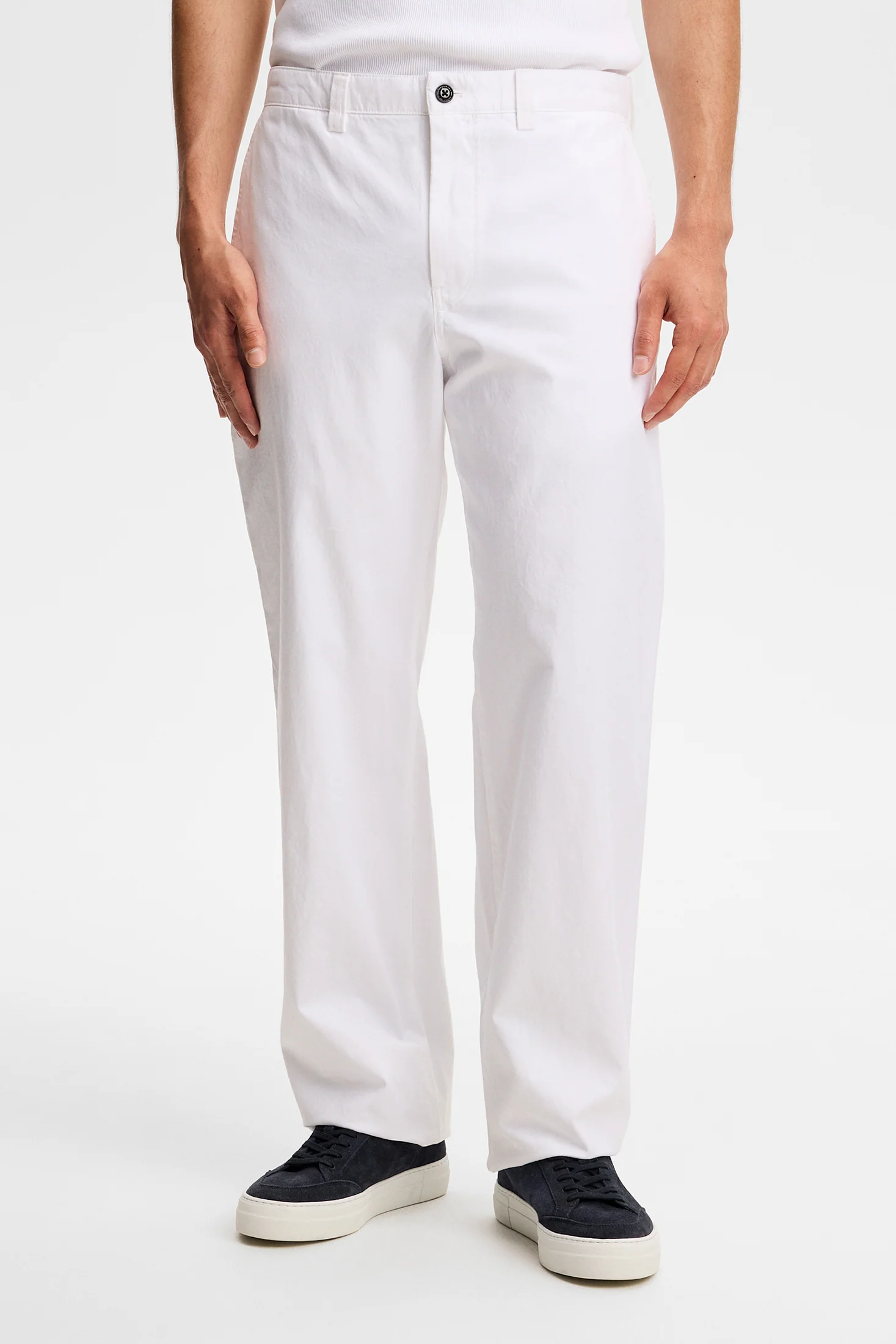 Devyn  Cotton Twill Pants / White - Image 3