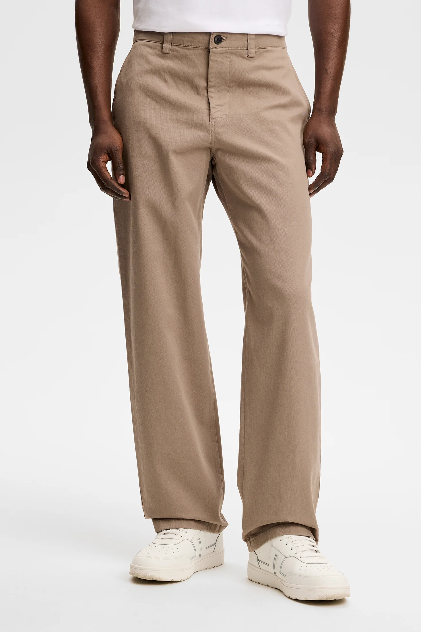 Devyn Straight Cotton Pants / Brindle - Image 3