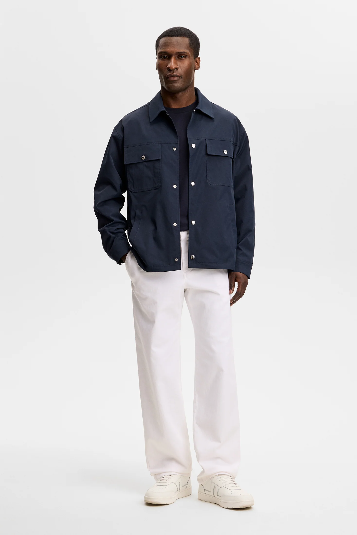 Devyn Straight Cotton Pants / White - Image 5