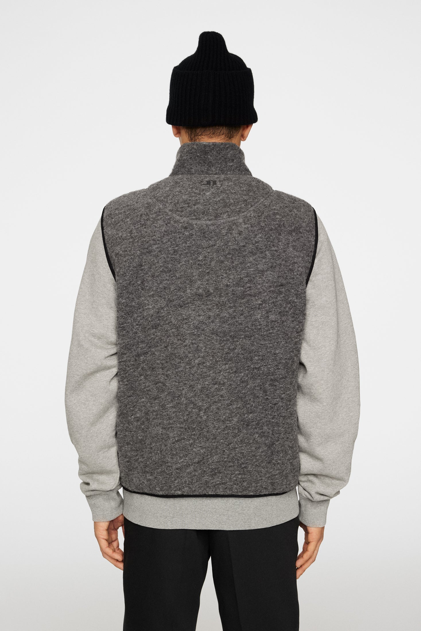 Duncan Wool Fleece Vest / Light Grey Melange - Image 3