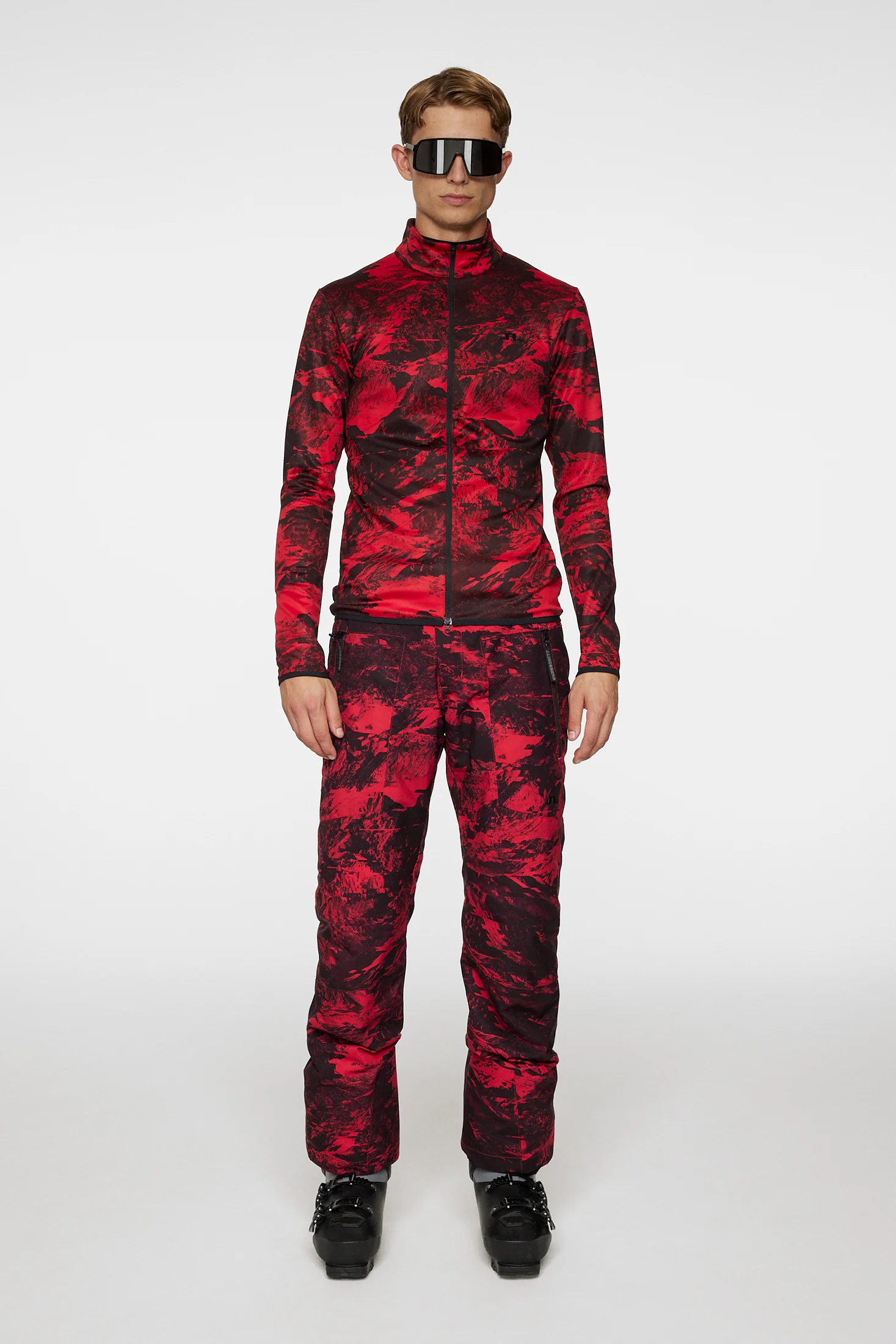 Eddie Print Mid Layer / Mountain Glitch Red - Image 4