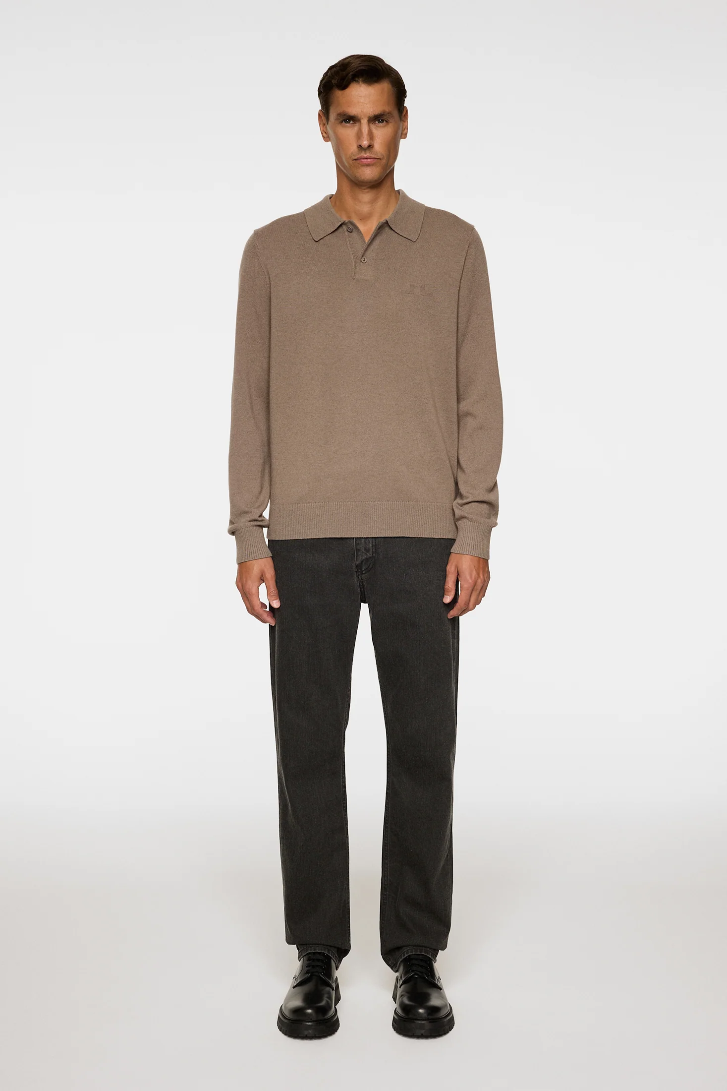 Edgar Knitted Wool Polo / Brindle - Image 4