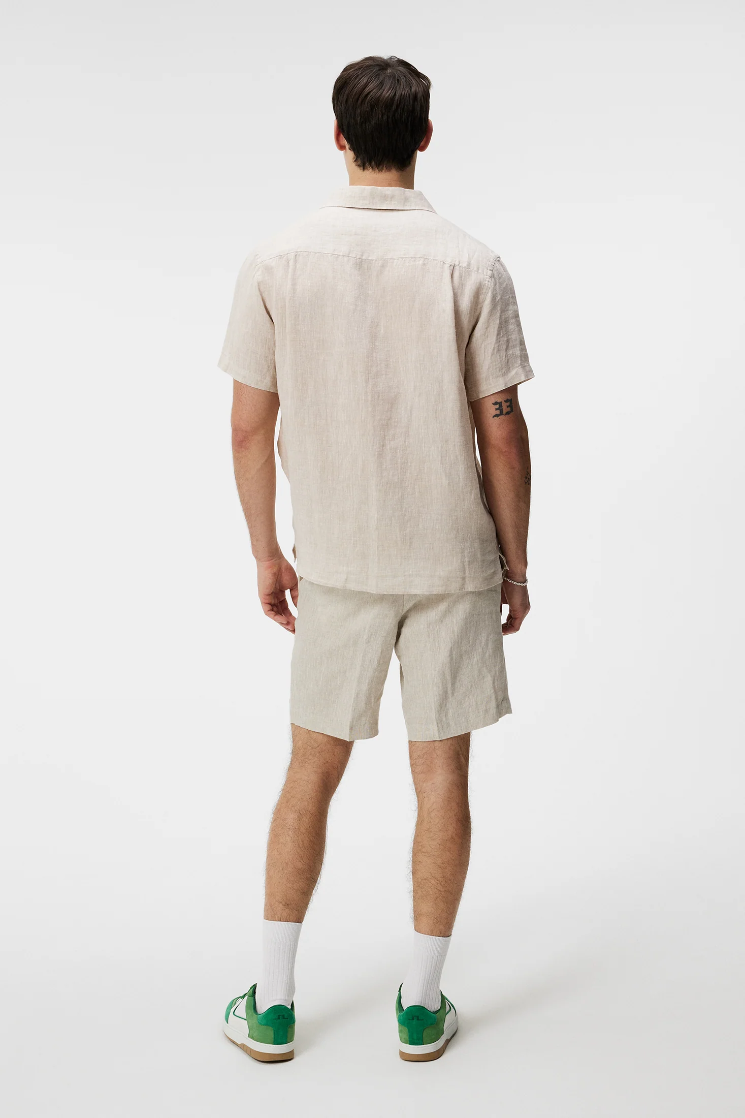 Elio Linen Melange Shirt / Safari Beige - Image 3