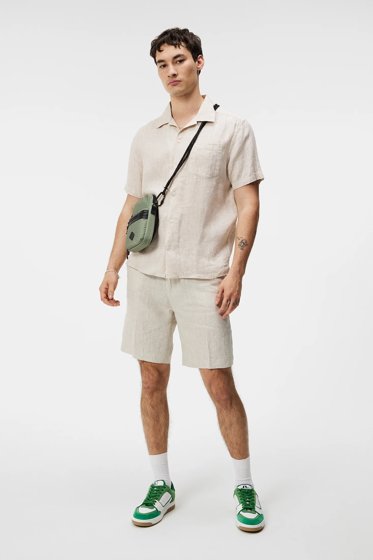 Elio Linen Melange Shirt / Safari Beige - Image 4