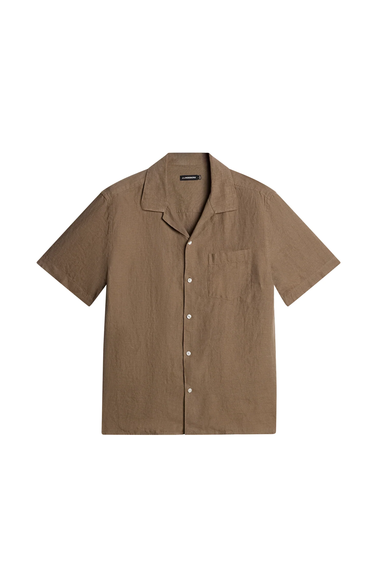Elio Linen Melange Shirt / Sepia Tint