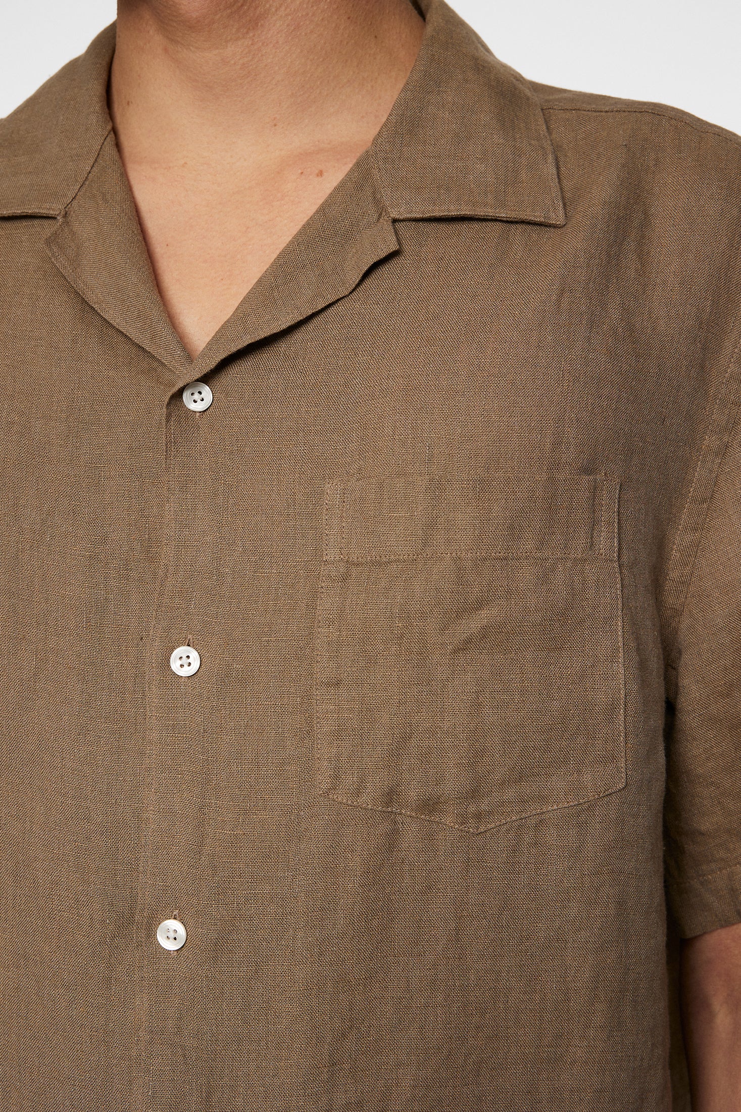 Elio Linen Melange Shirt / Sepia Tint - Image 6