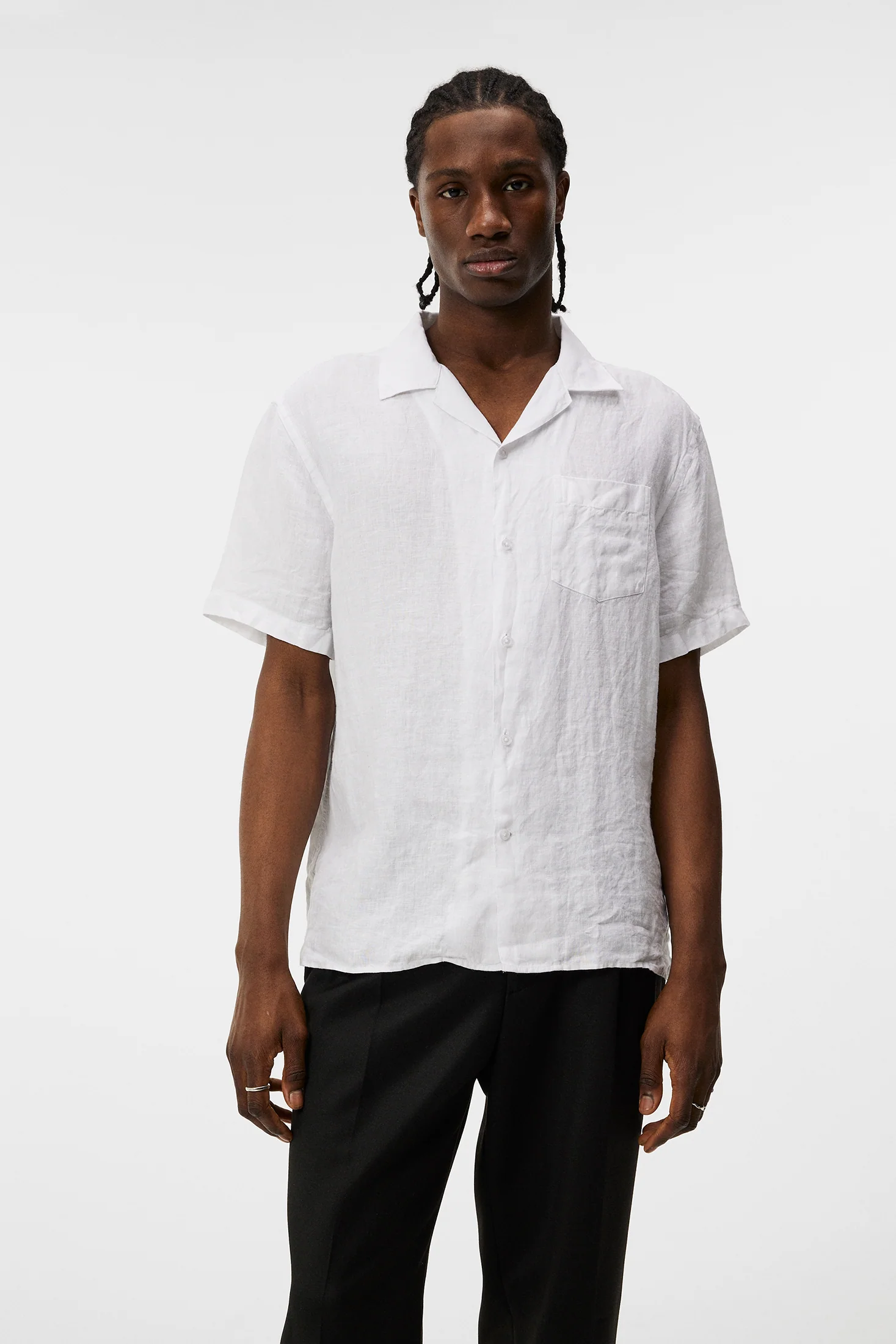 Elio Linen Melange Shirt / White - Image 2