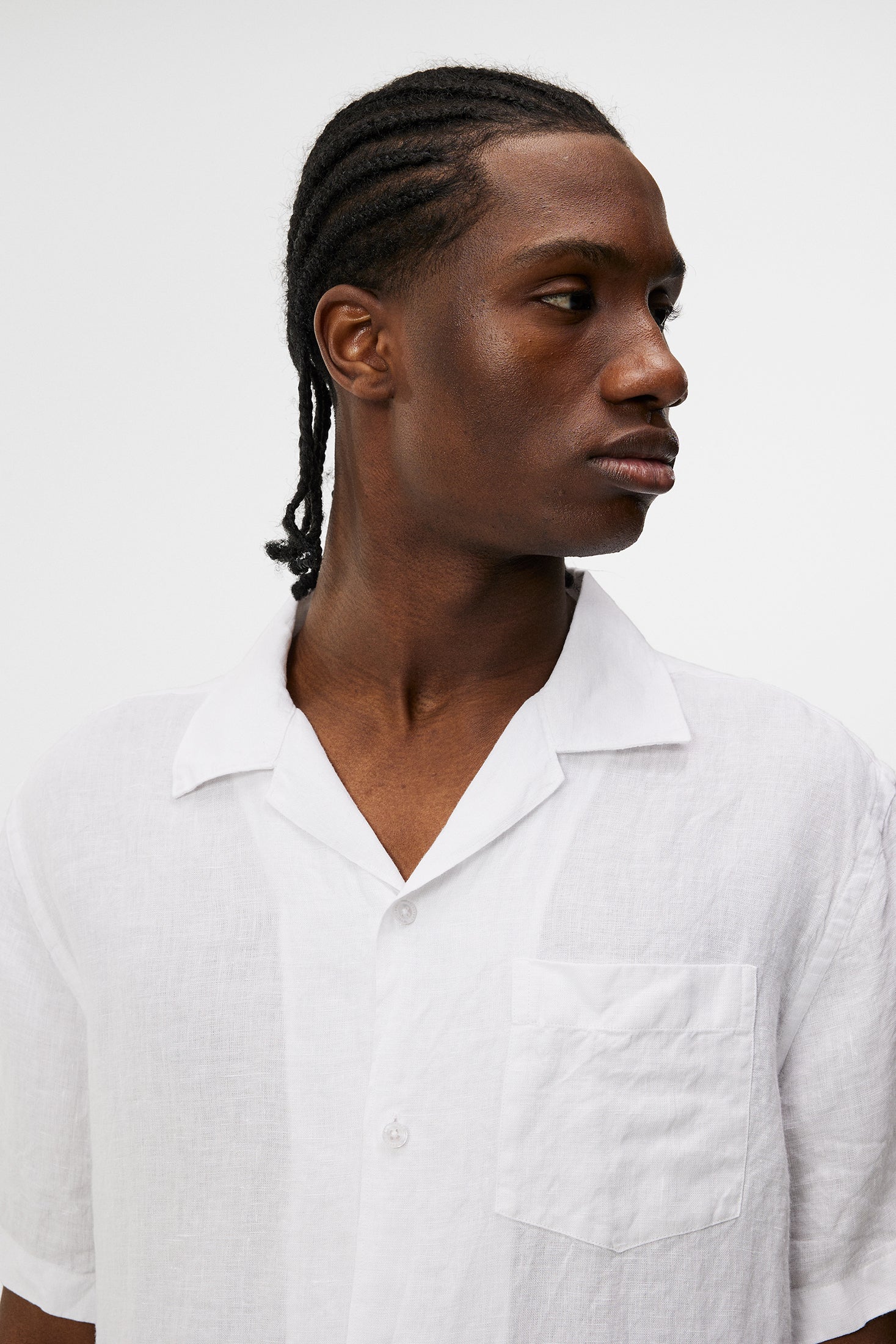 Elio Linen Melange Shirt / White - Image 5