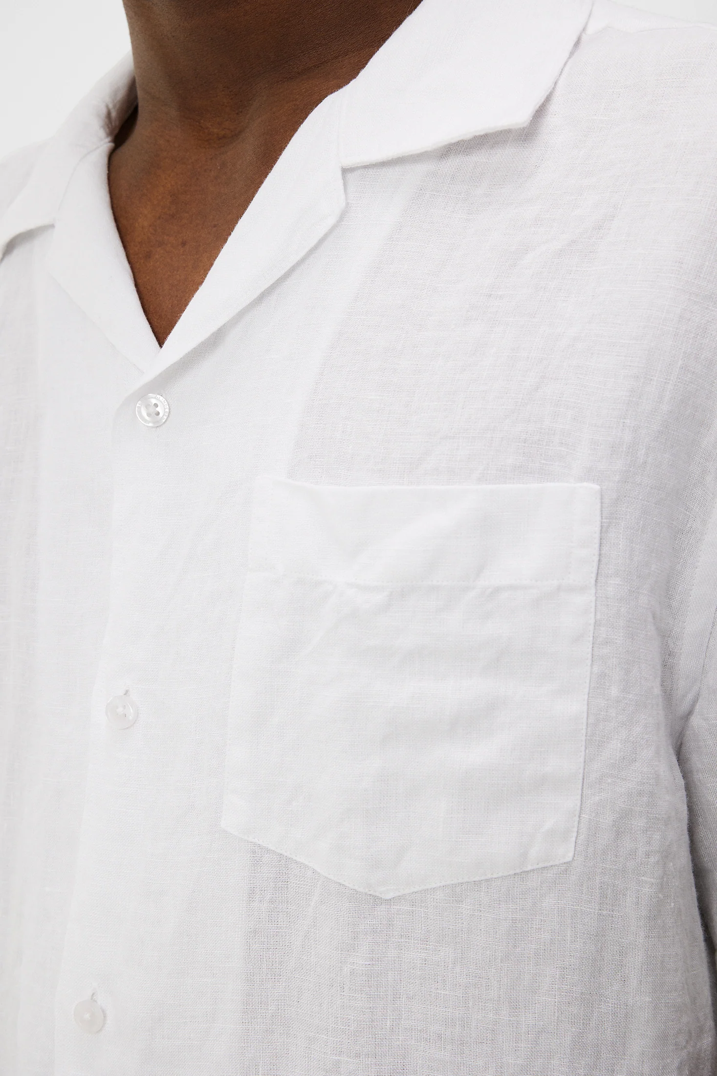 Elio Linen Melange Shirt / White - Image 6
