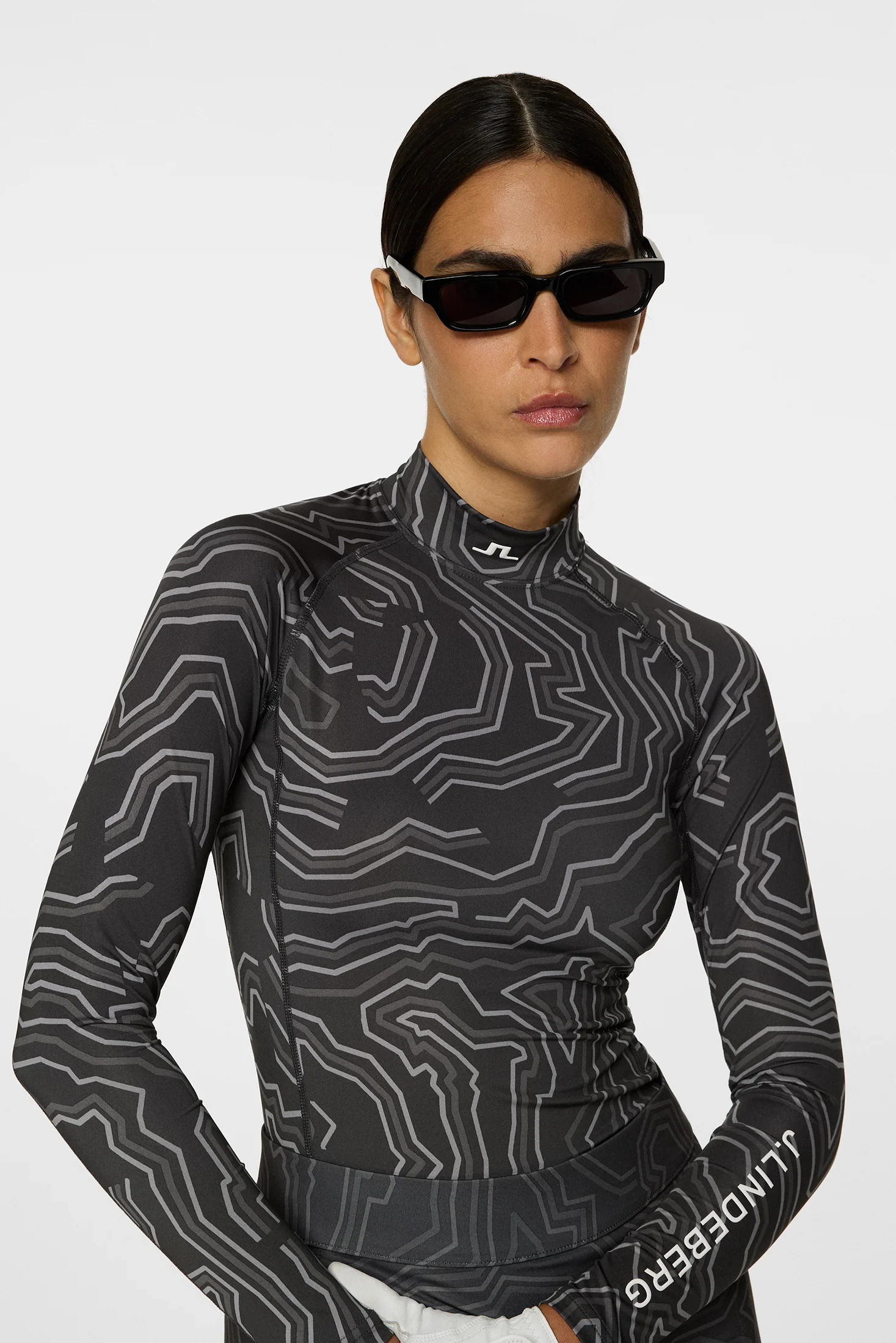 Ella Print Compression Top / Topo Asphalt L - Image 5