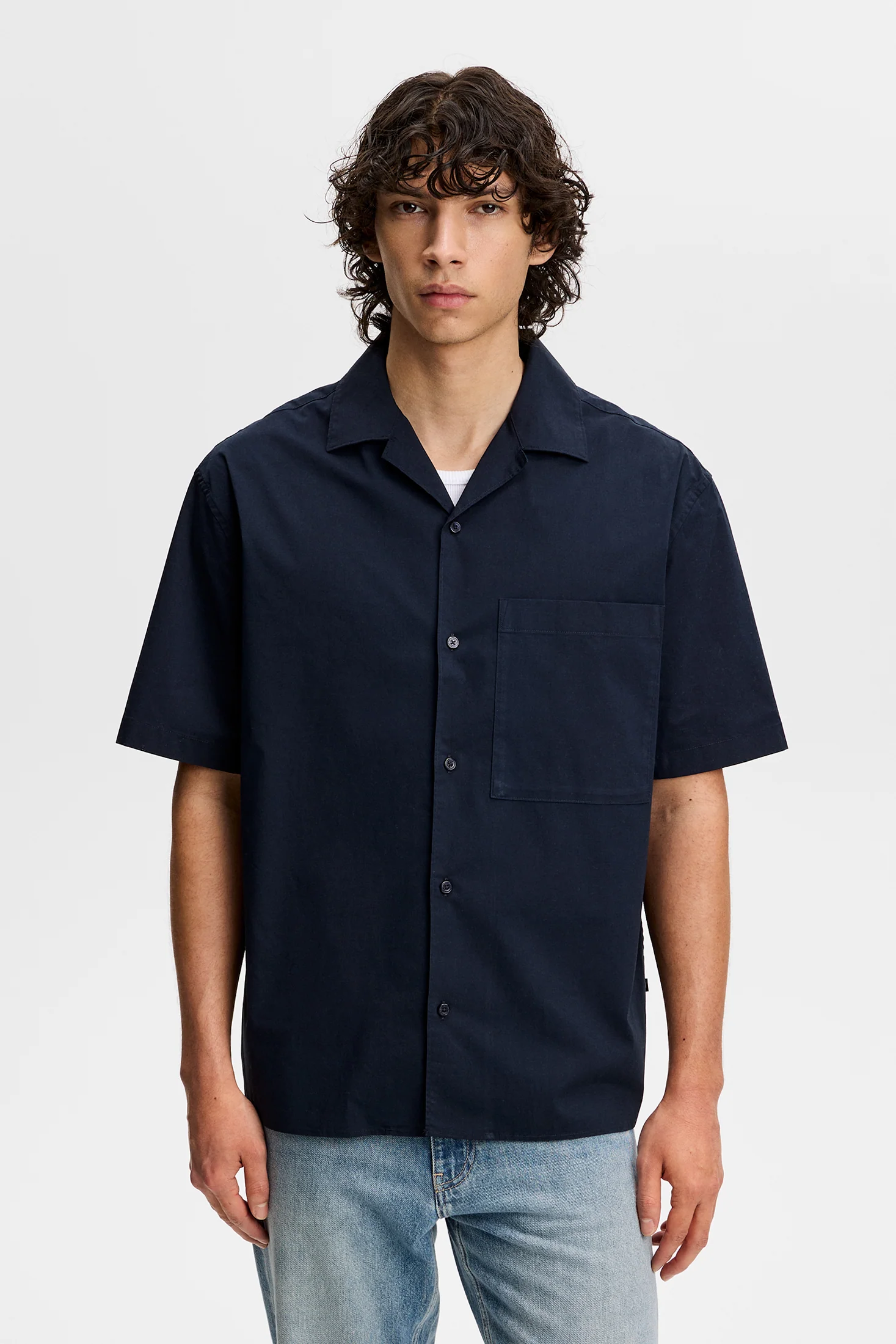 Ellis Cotton Resort Shirt / JL Navy - Image 2