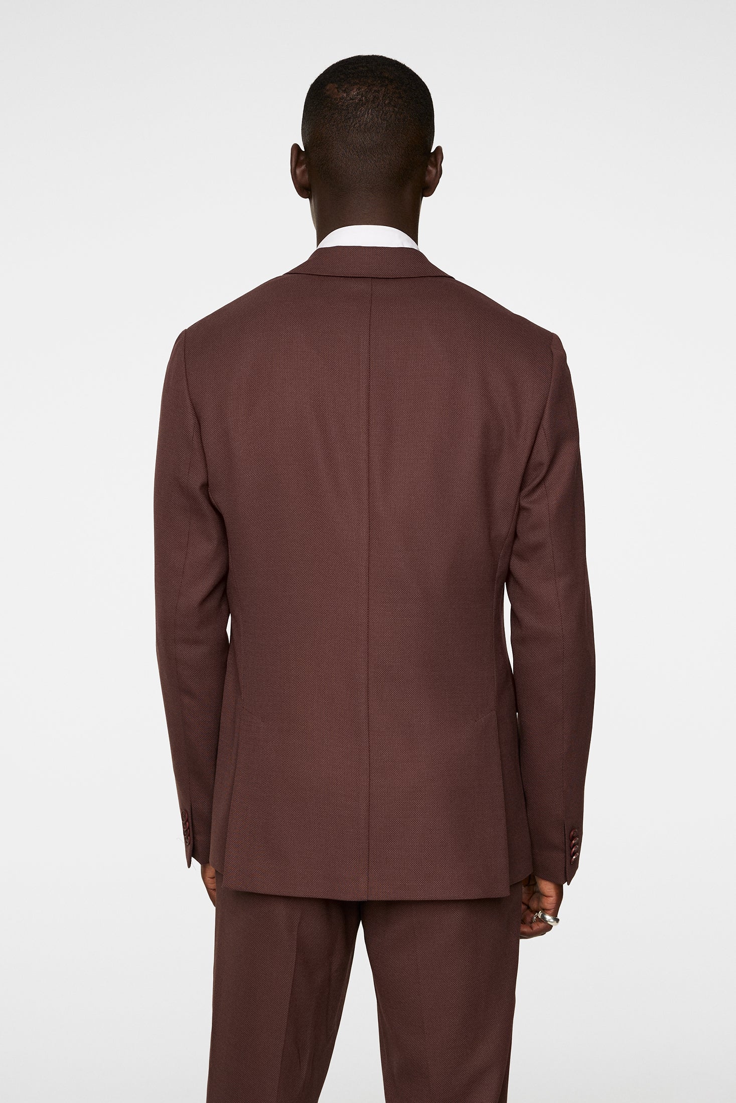 Elton U Active Hopsack Blazer / Bitter Chocolate - Image 3