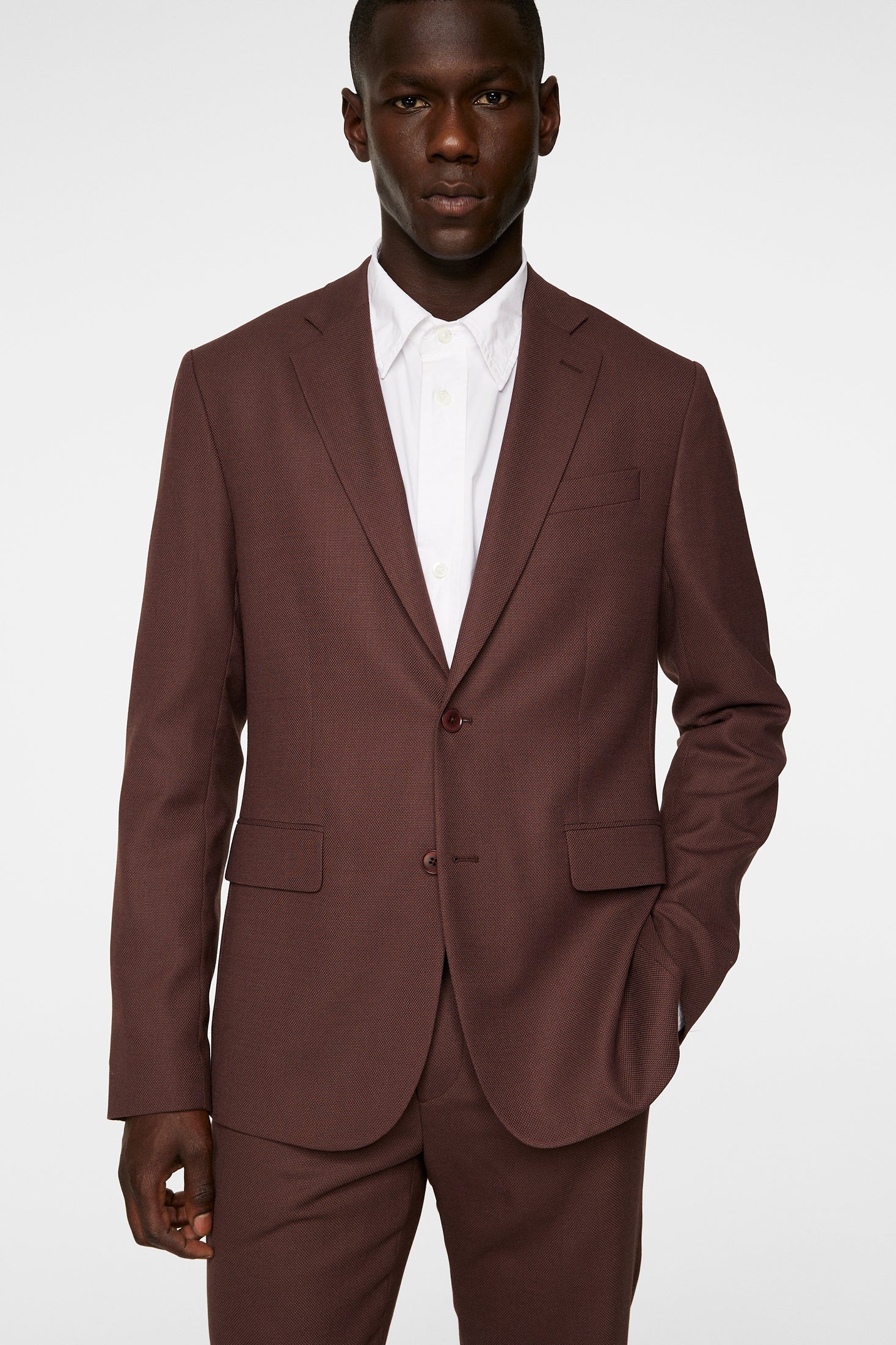 Elton U Active Hopsack Blazer / Bitter Chocolate - Image 5