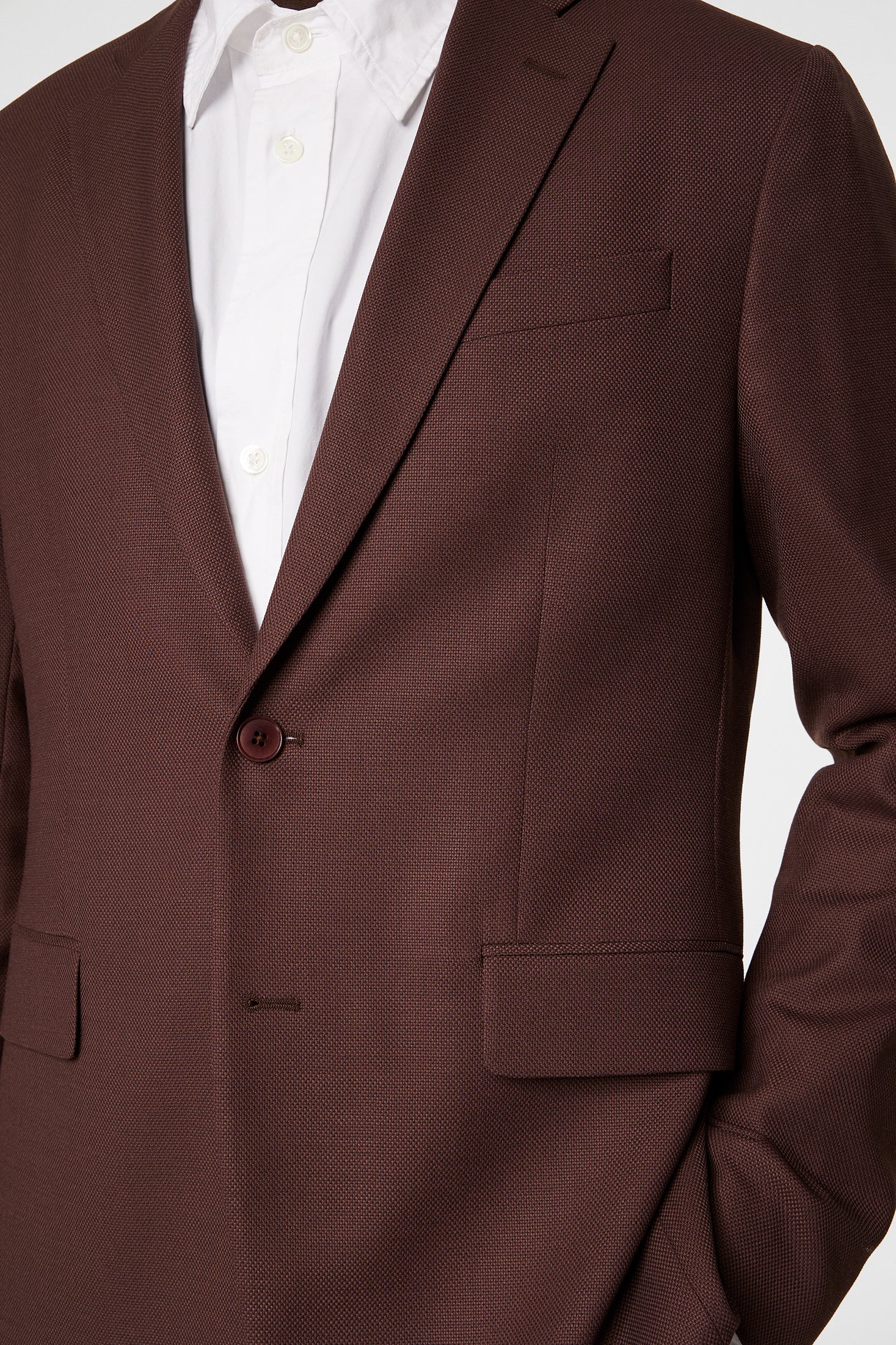 Elton U Active Hopsack Blazer / Bitter Chocolate - Image 6