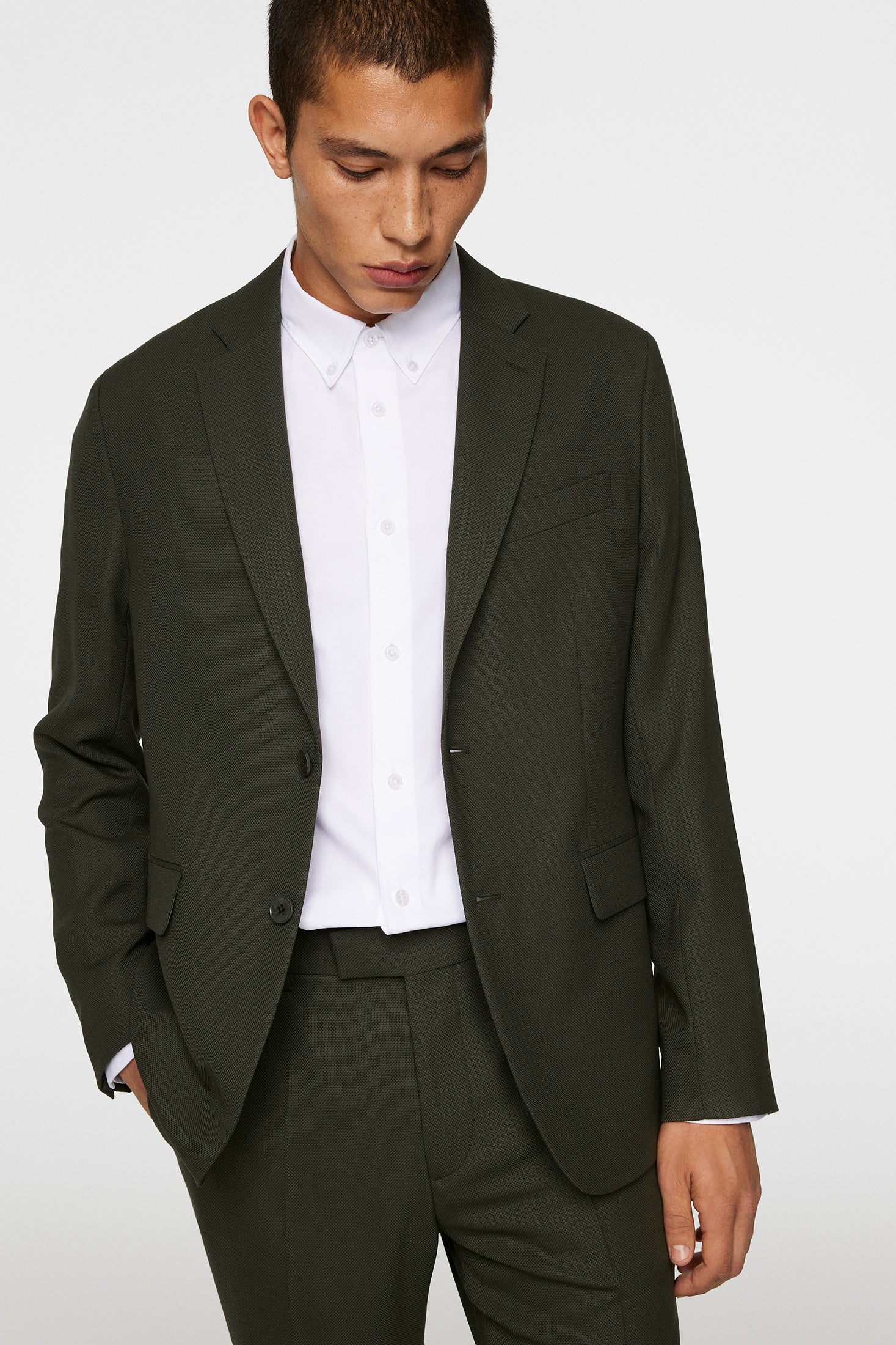 Elton U Active Hopsack Blazer / Forest Green - Image 5