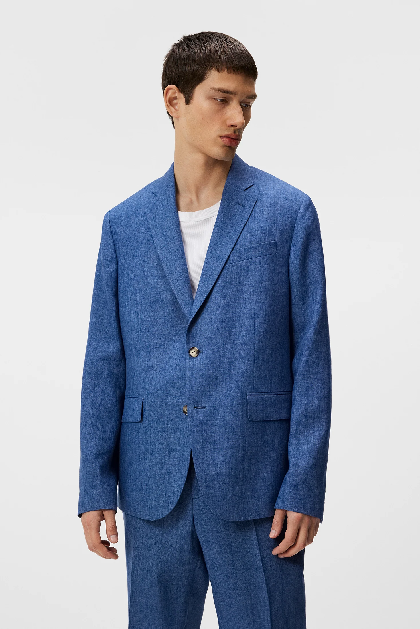 Elton U Super Linen Blazer / Chambray Blue - Image 2