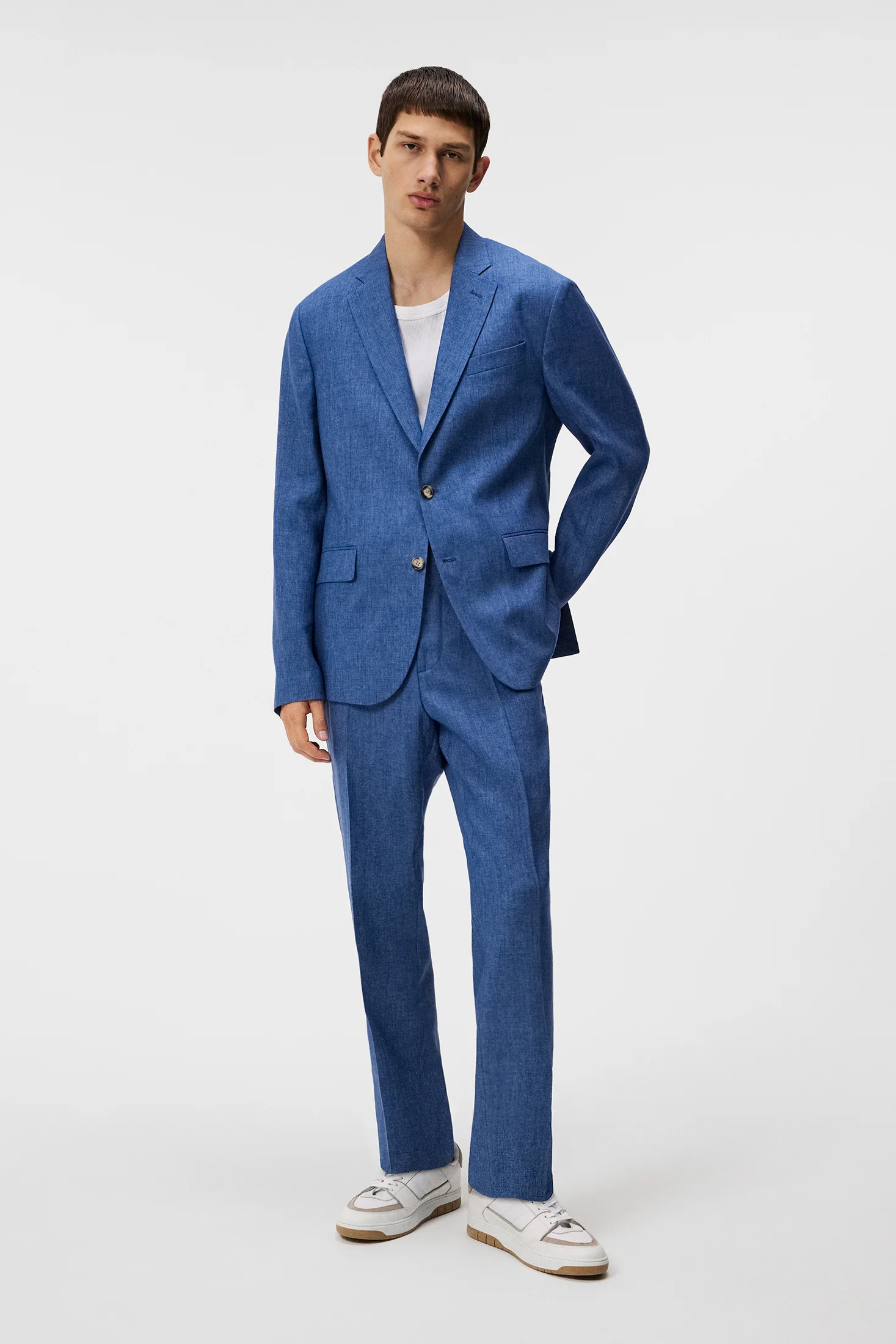 Elton U Super Linen Blazer / Chambray Blue - Image 4