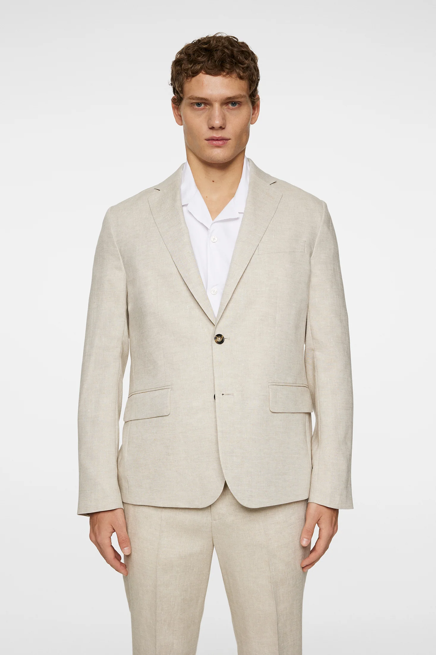 Elton U Super Linen Blazer / Moonbeam - Image 2