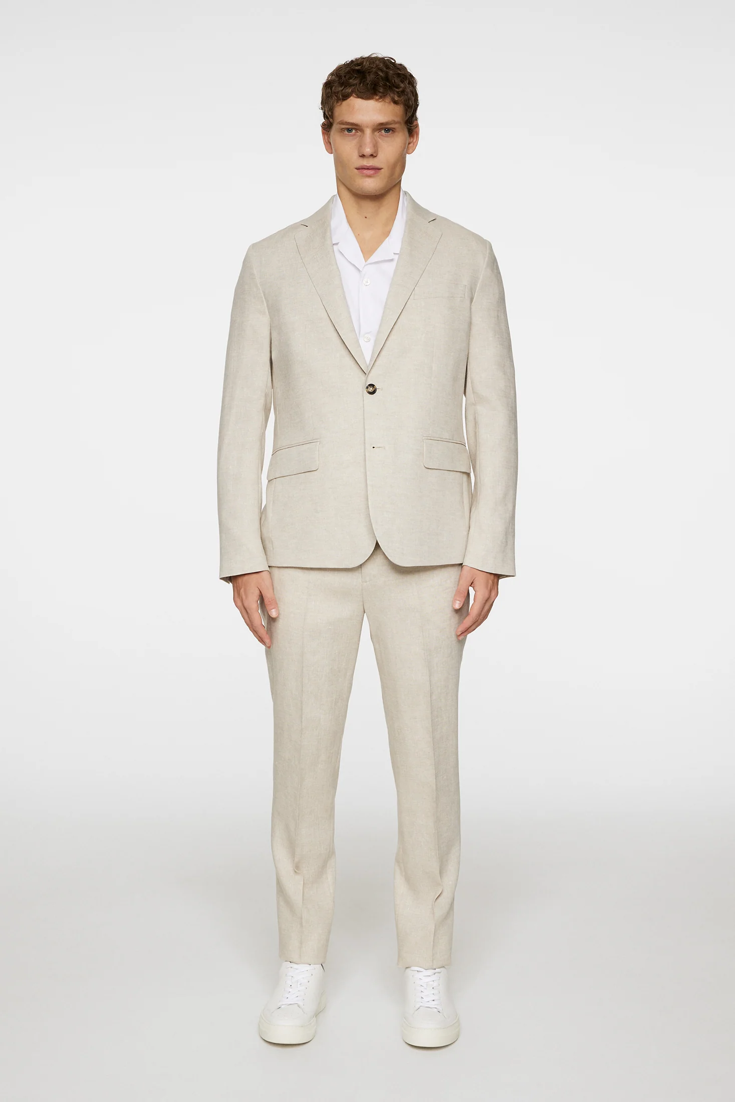 Elton U Super Linen Blazer / Moonbeam - Image 4